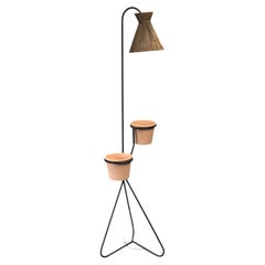 1950s Mathieu Matégot Floor Lamp and Planter, France.