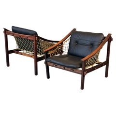 1960s Pair of Amazonas Lounge Chairs by Jean Gillon for Italma Wood Art.