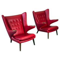 Pair of 1960s AP19 Papa Bear Lounge Chairs by Hans J. Wegner for A.P. Stolen.