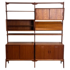 1960s Danish Teak Modular Wall Unit by Arne Hovmand-Olsen for Jutex, Denmark.