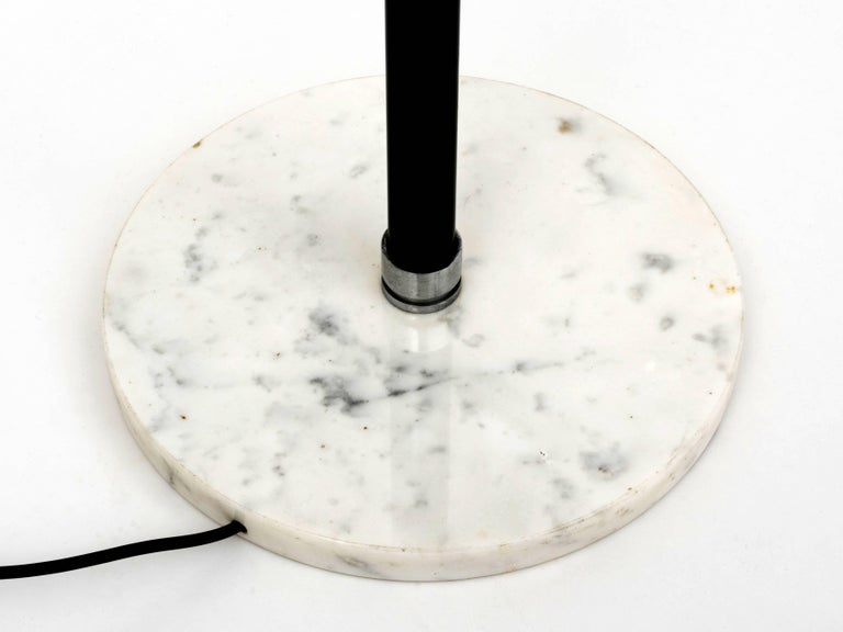 1960s Italian Triple Light Floor Lamp with Marble Base after Arredoluce In Excellent Condition For Sale In Brooklyn, NY