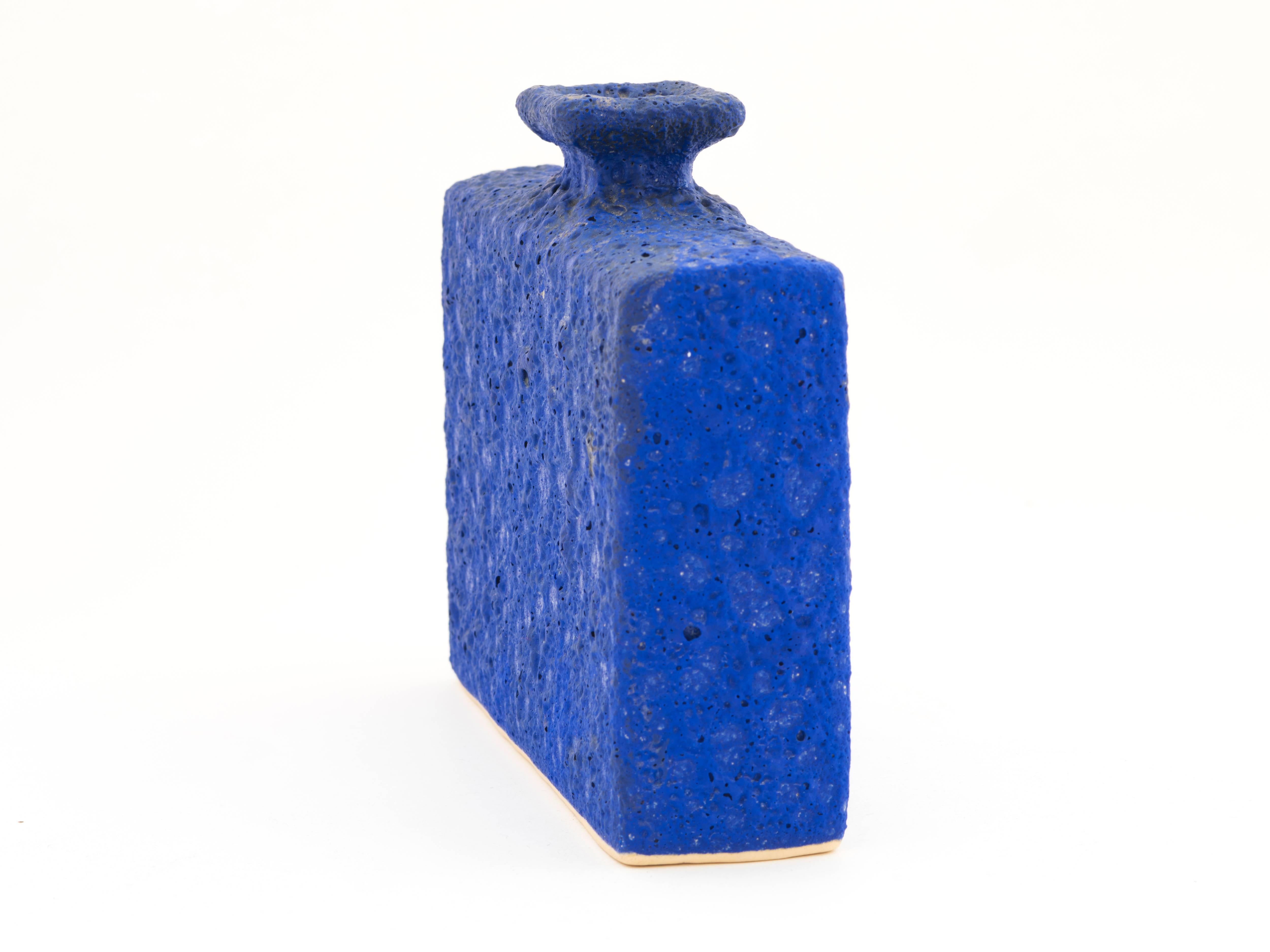 Modern 1960s West German Volcanic Glaze Vase as Tribute to Yves Klein