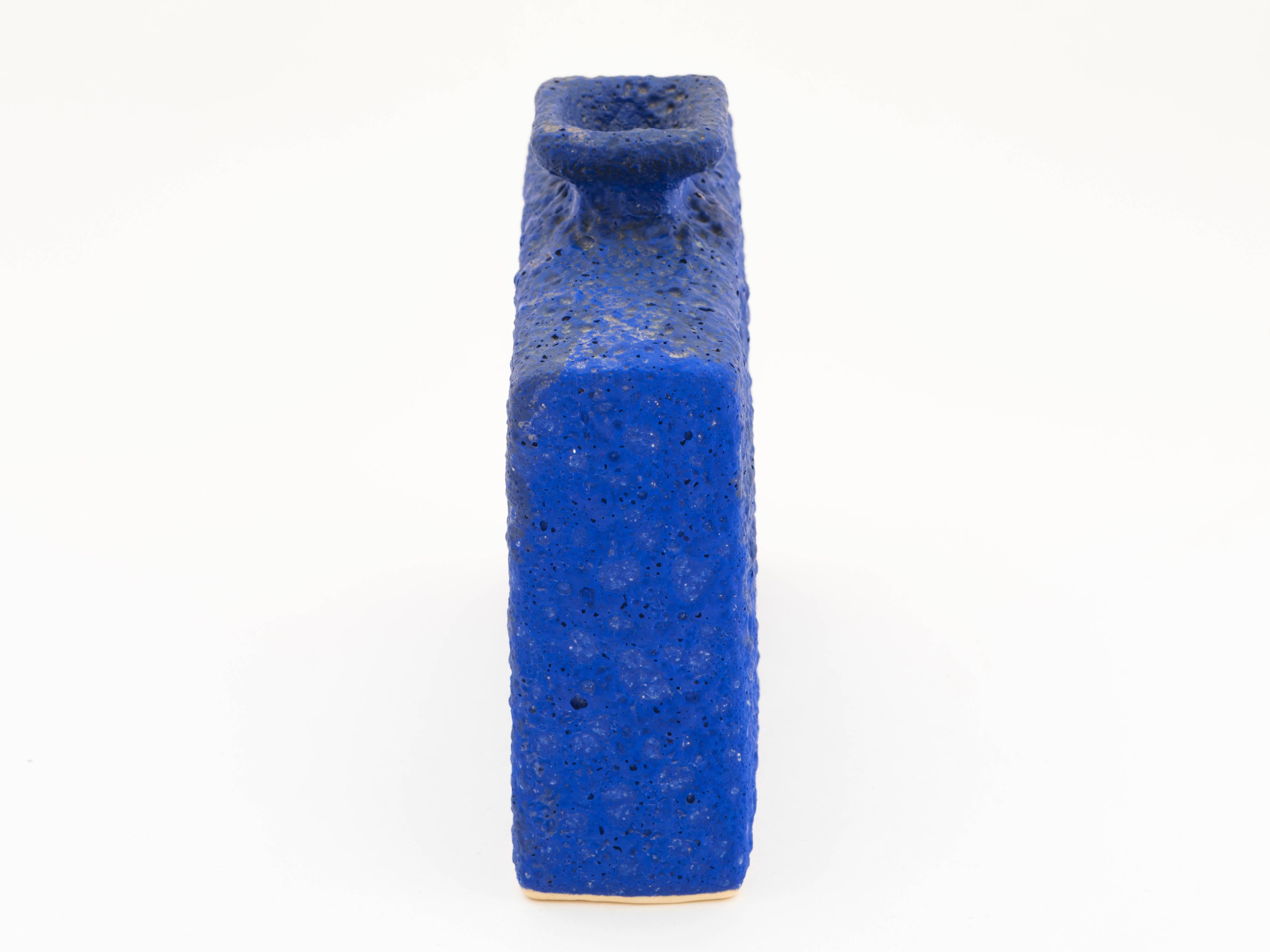 Ceramic 1960s West German Volcanic Glaze Vase as Tribute to Yves Klein