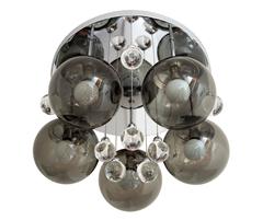Smoke and Clear Glass 'Bubbles' Chrome Flush Mount Chandelier Lights