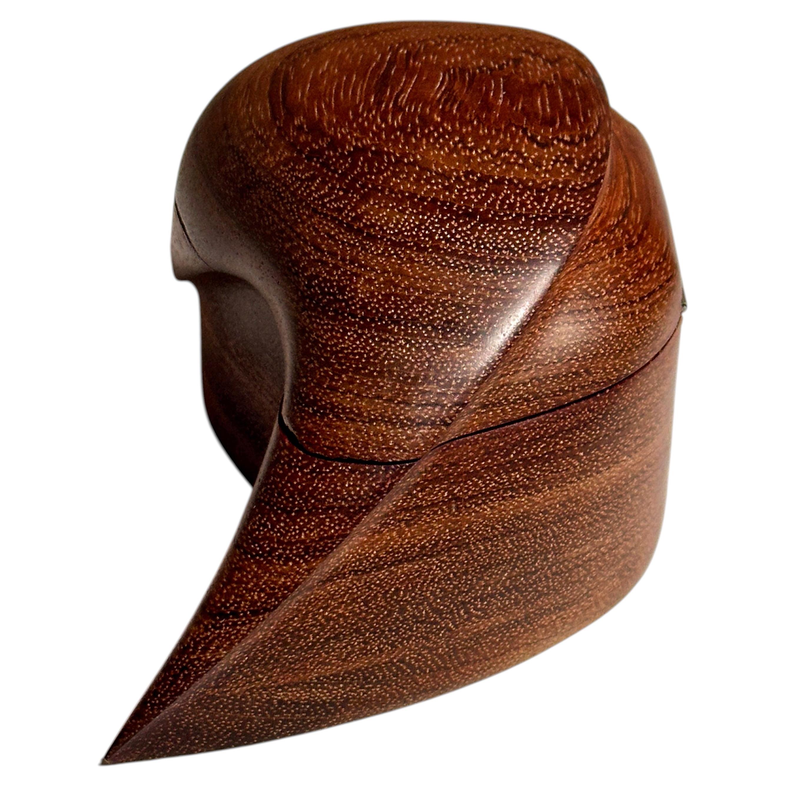 American Studio Craft Sculptural Hinged Box in Walnut, 1970s