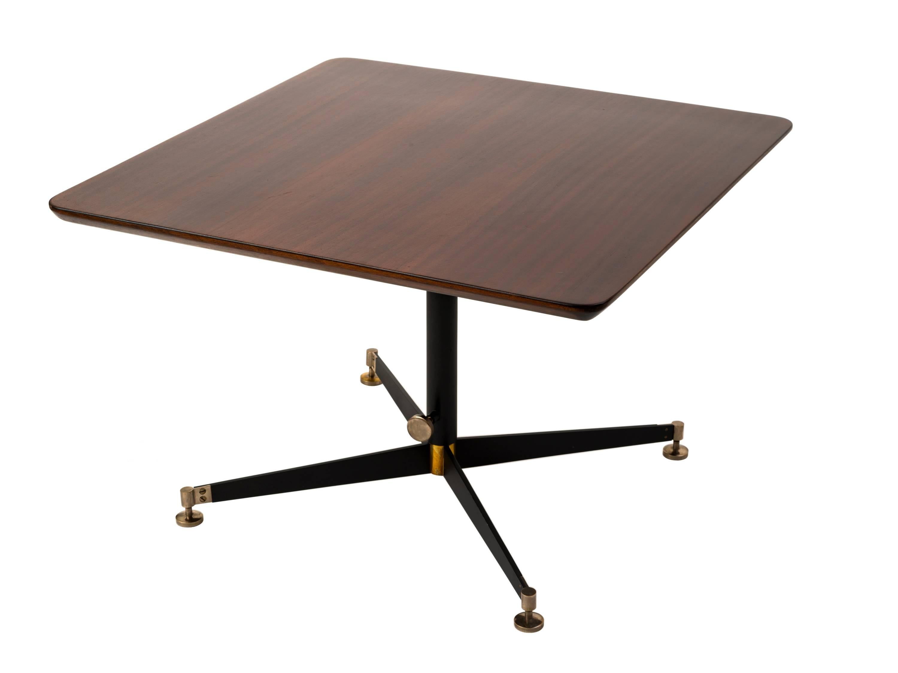 Lacquered Ignazio Gardella T5 Adjustable Height Cocktail or Game Table in Cherry
