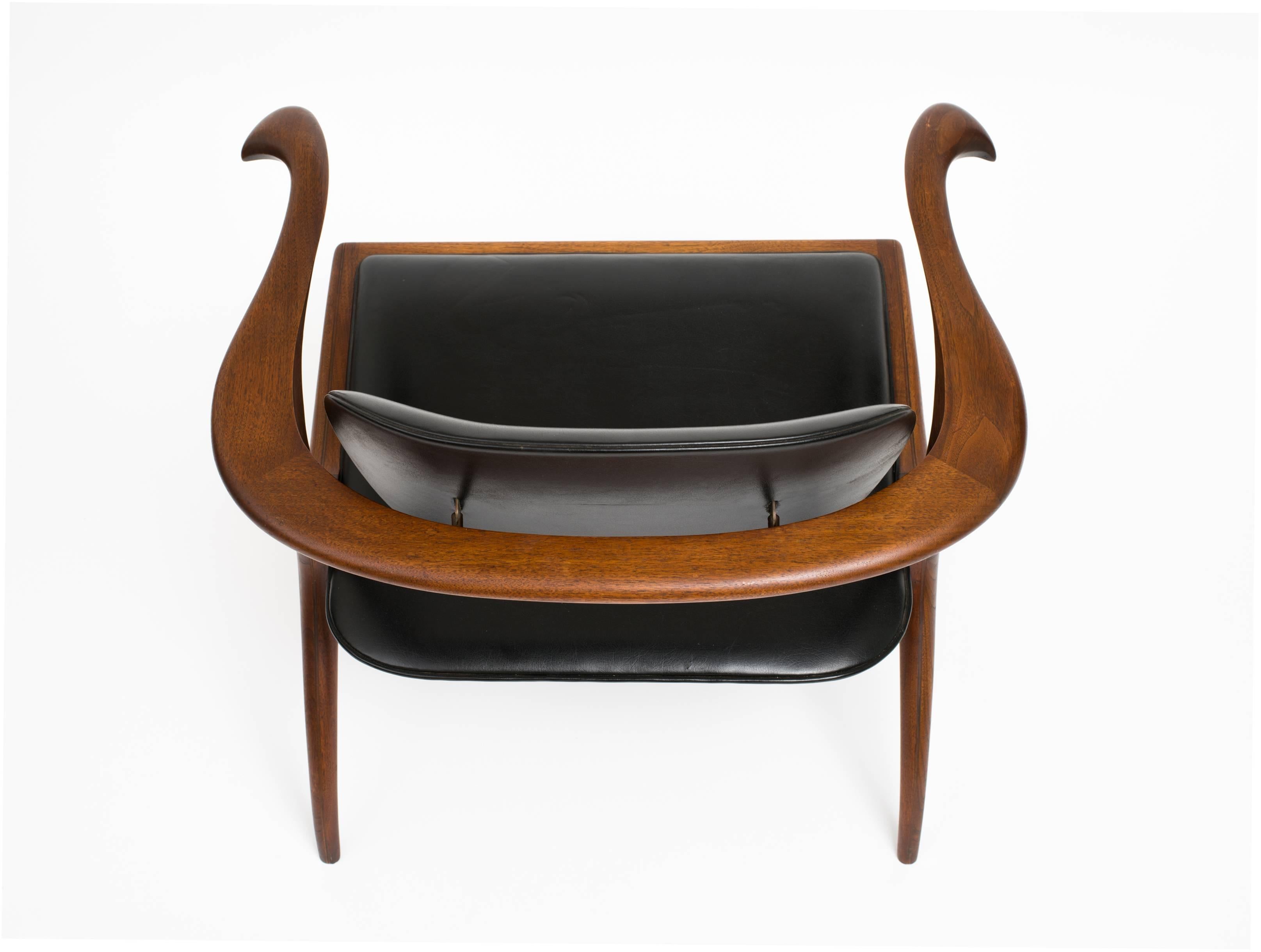 American Craftsman Early and Rare Evert Sodergren Sculptured Chair, circa 1955 For Sale