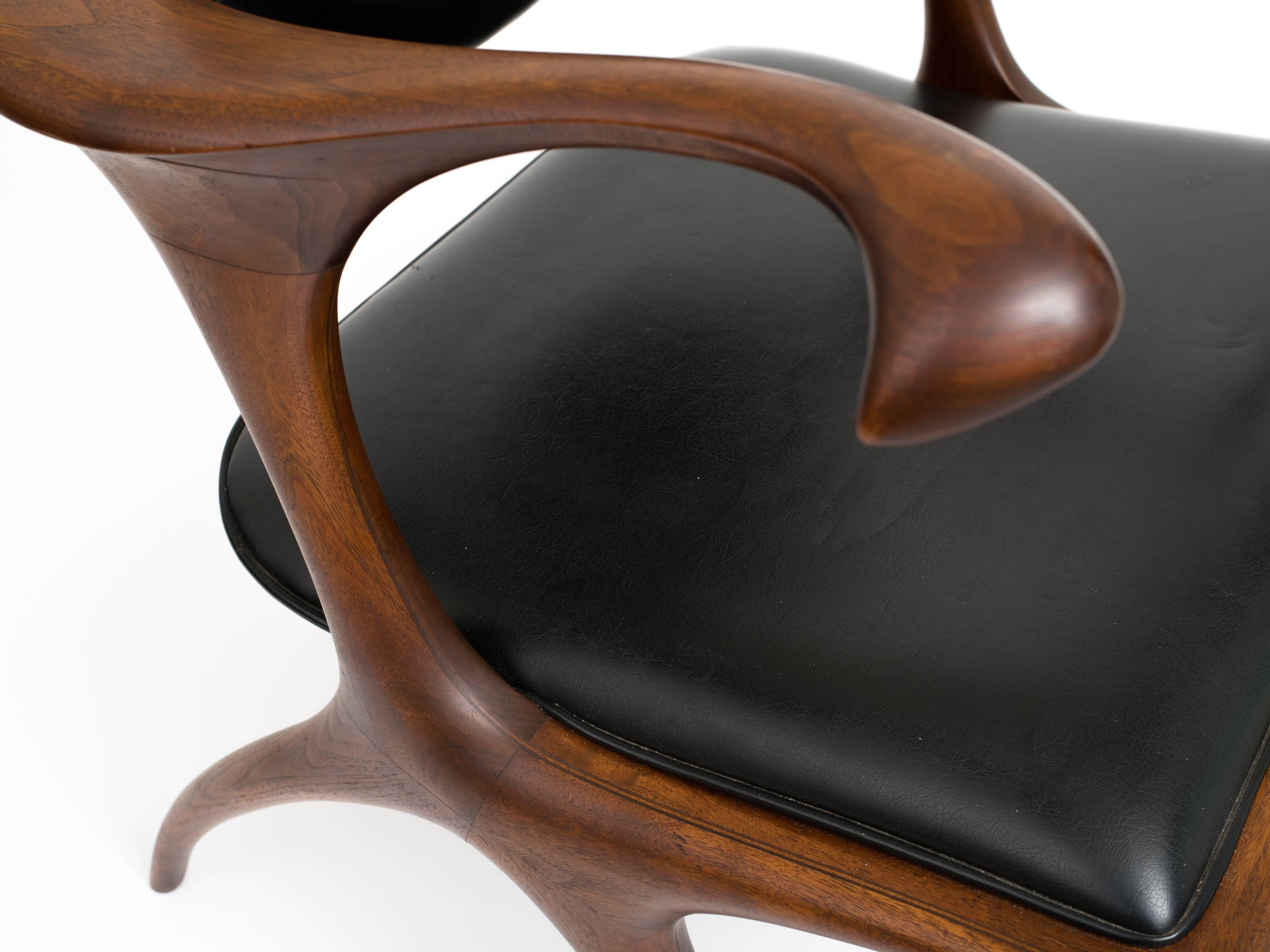 Mid-20th Century Early and Rare Evert Sodergren Sculptured Chair, circa 1955 For Sale