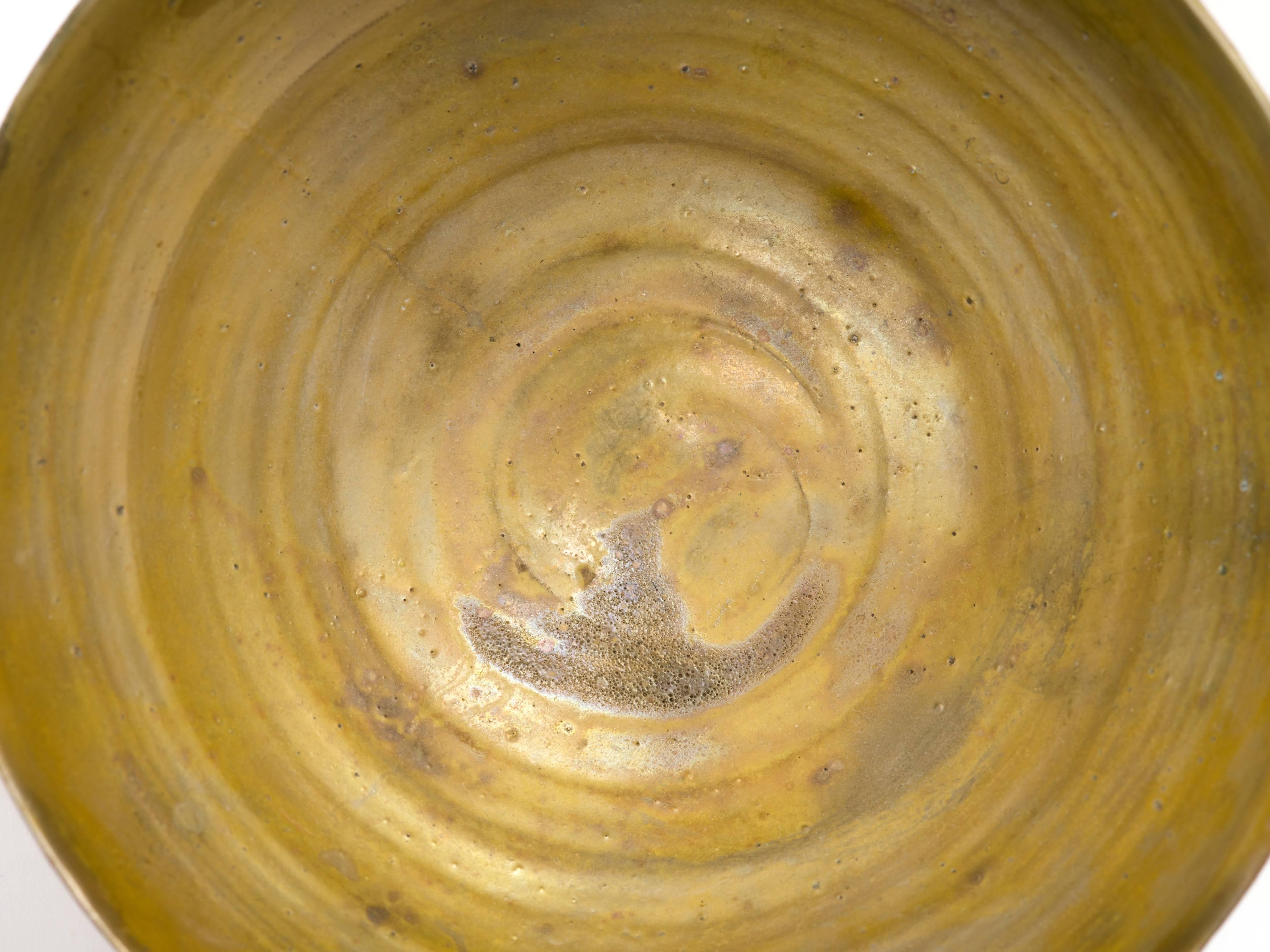 American Beatrice Wood Golden Luster Glaze Hand Thrown Ceramic Bowl, 1960s
