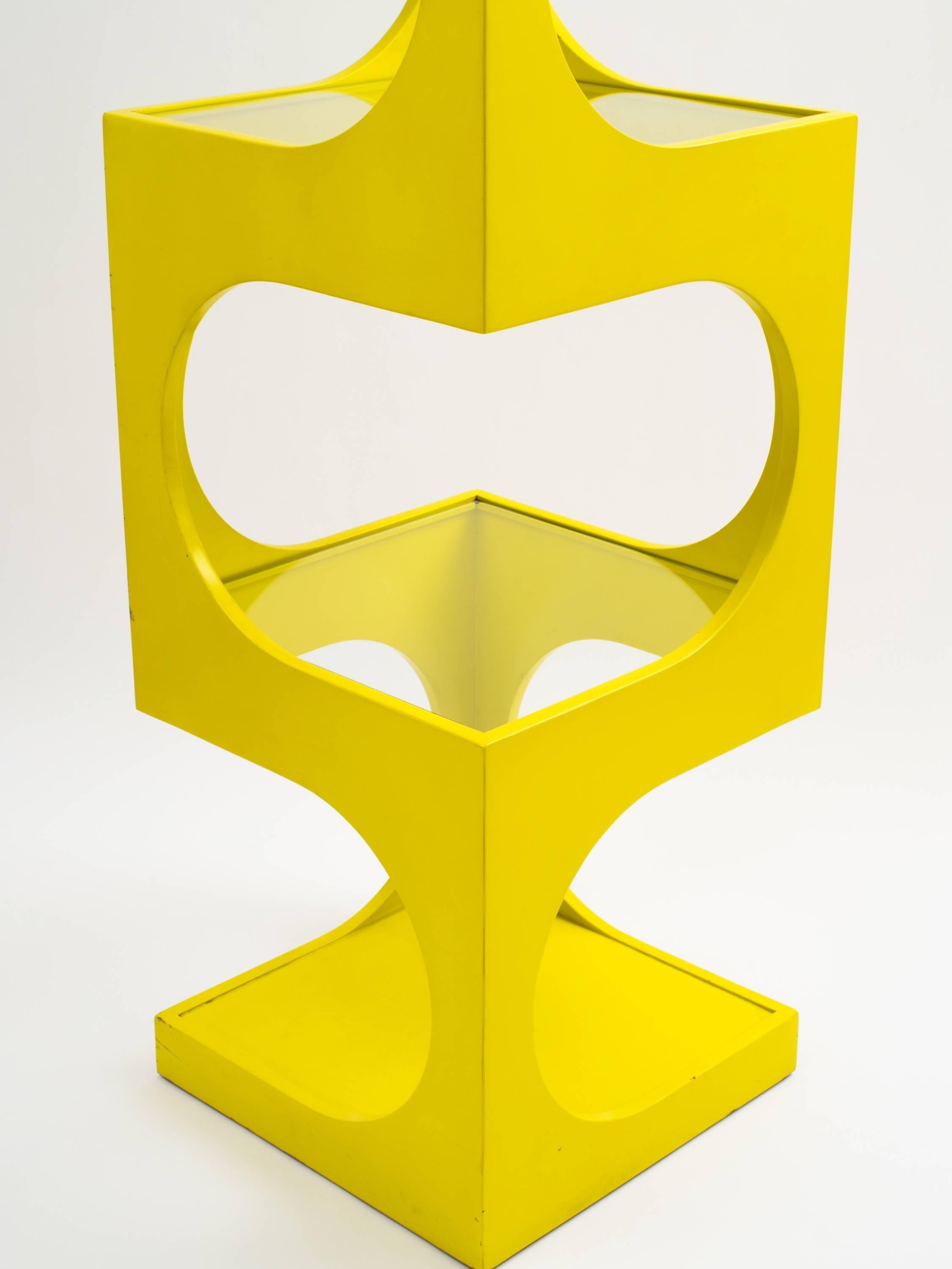American Edward J Wormley for Dunbar Op Art Etagere / Bookcase in Original Yellow Lacquer
