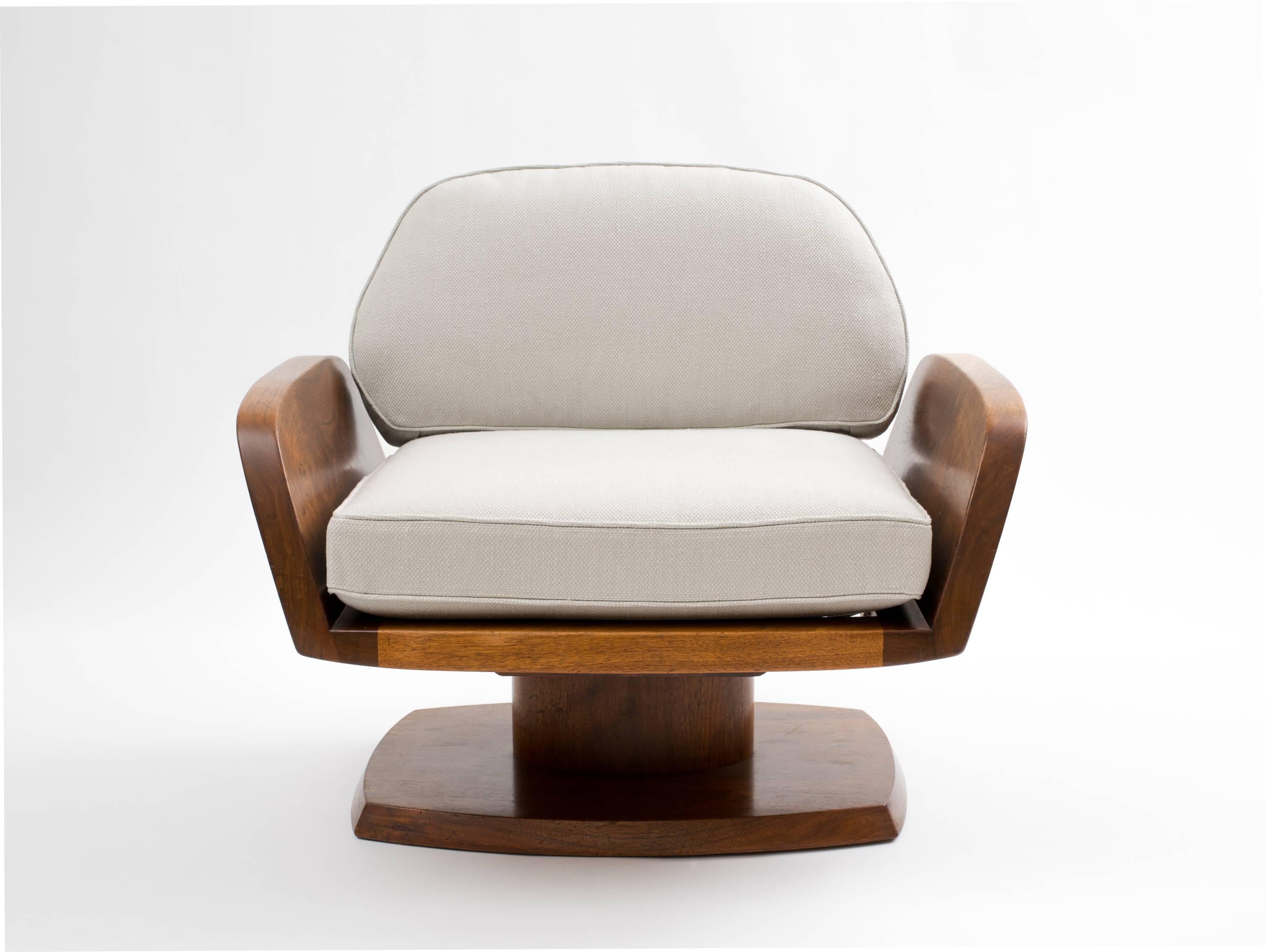 Mid-Century Modern Robert Whitley American Studio Craft Movement Upholstered Lounge Chair, 1968