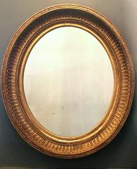 English Oval Gilt Frame Mirror (23 3/4" x 20 1/2")