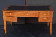 Large Italian Desk of Burled Wood