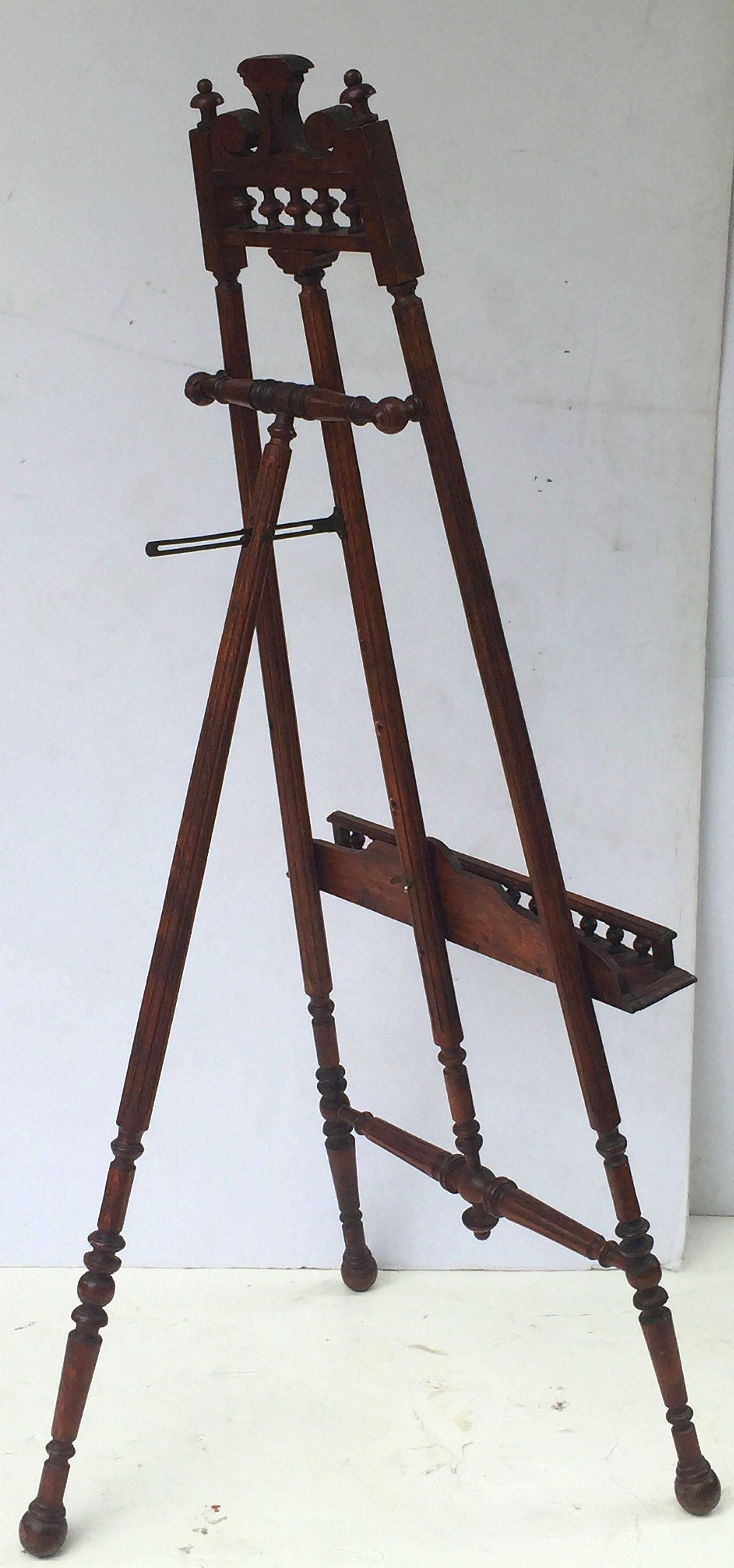 19th Century French Display Easel of Turned Oak