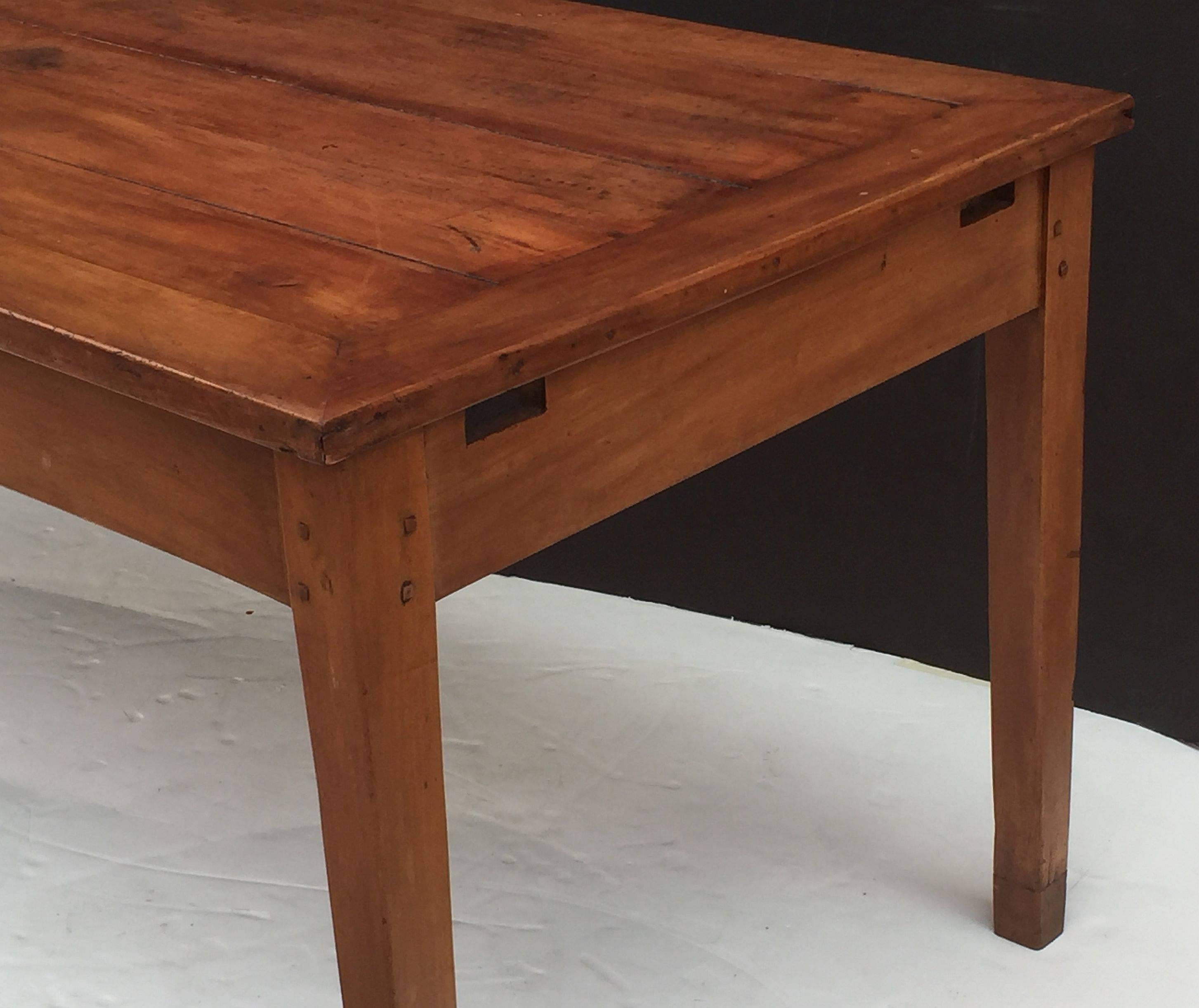 French Farm Table of Cherry with Three Drawers 4