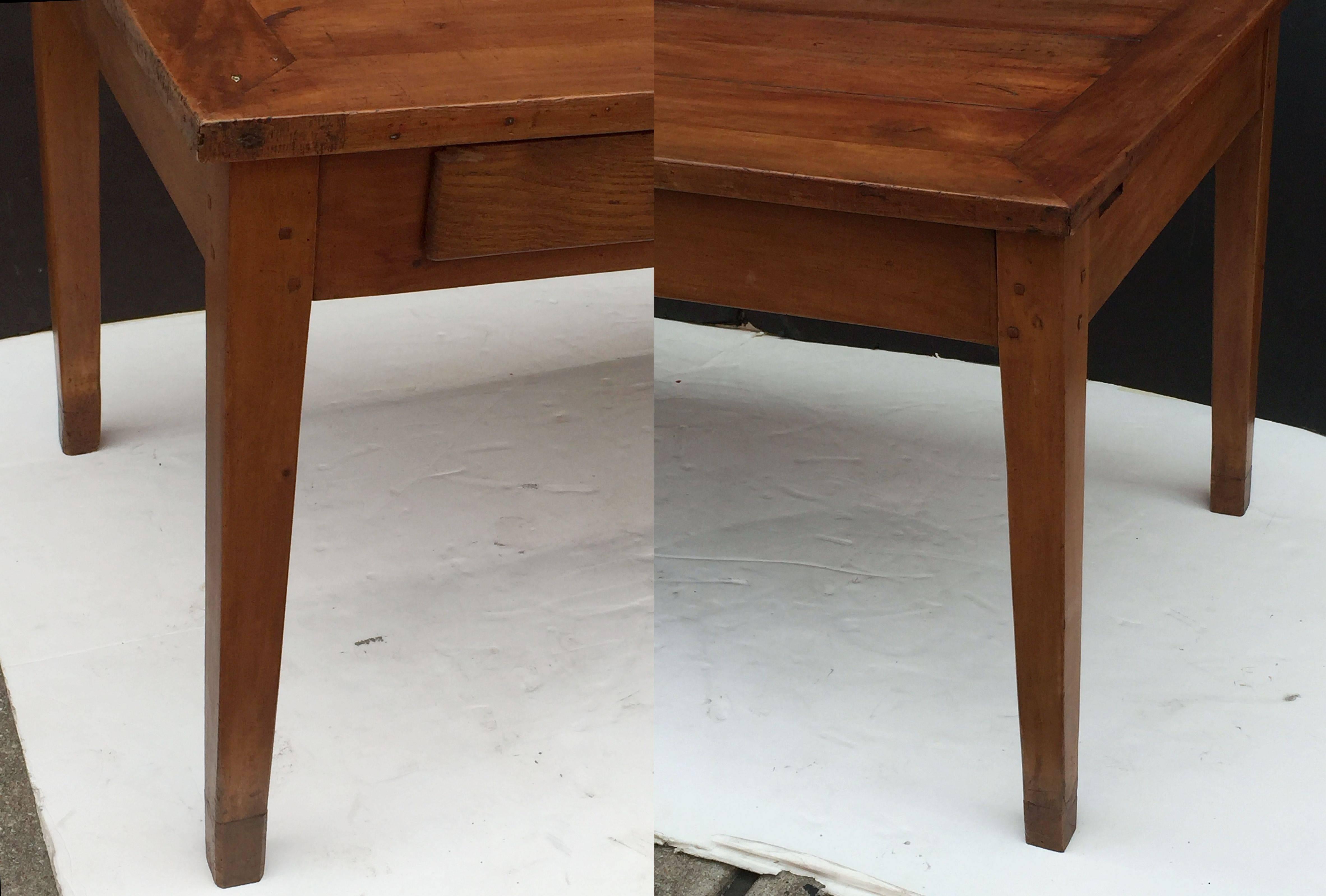 French Farm Table of Cherry with Three Drawers 5