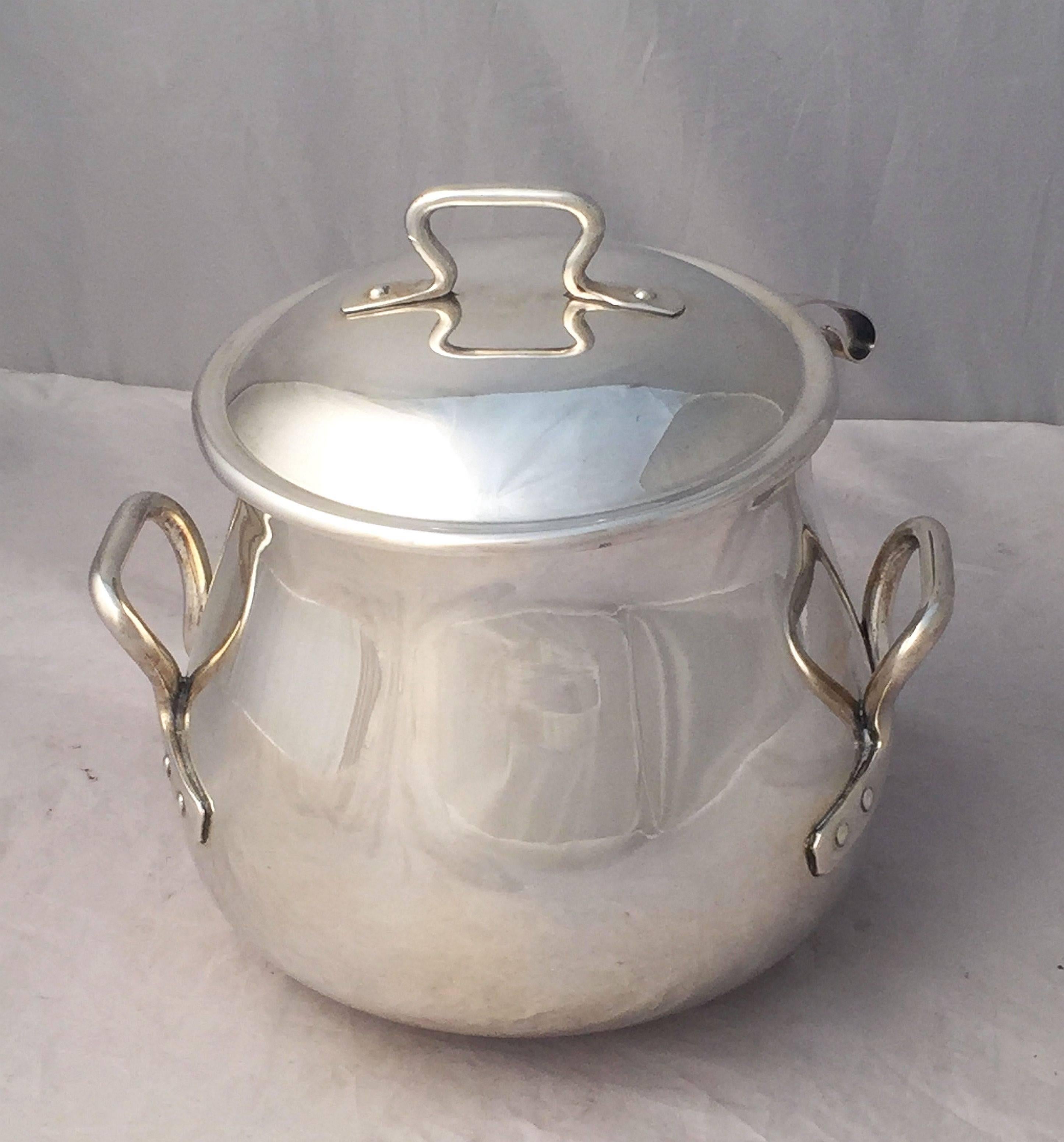 French Silver Serving Bowl or Tureen with Lid and Ladle from France For Sale