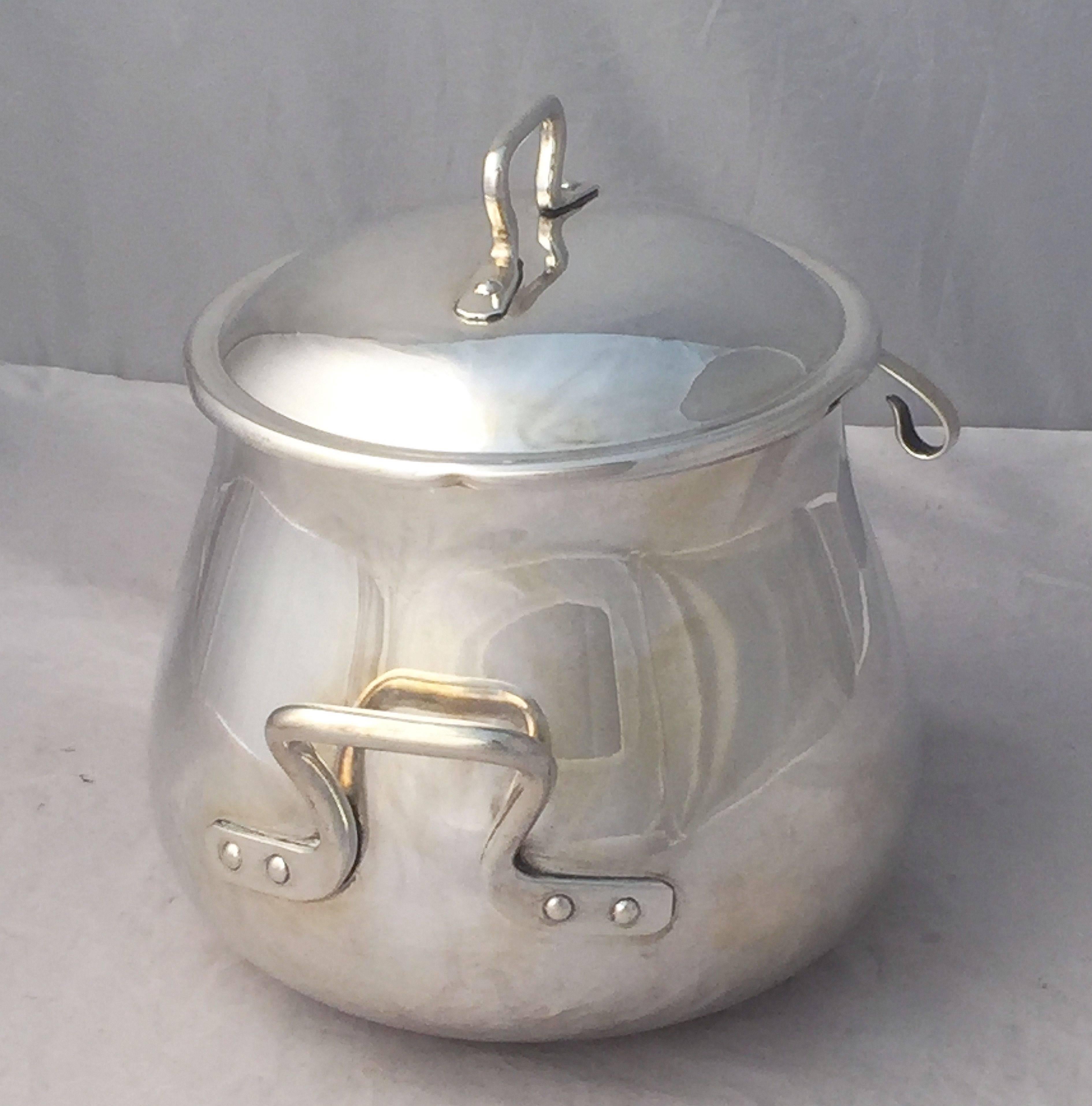 Silver Serving Bowl or Tureen with Lid and Ladle from France In Good Condition For Sale In Austin, TX