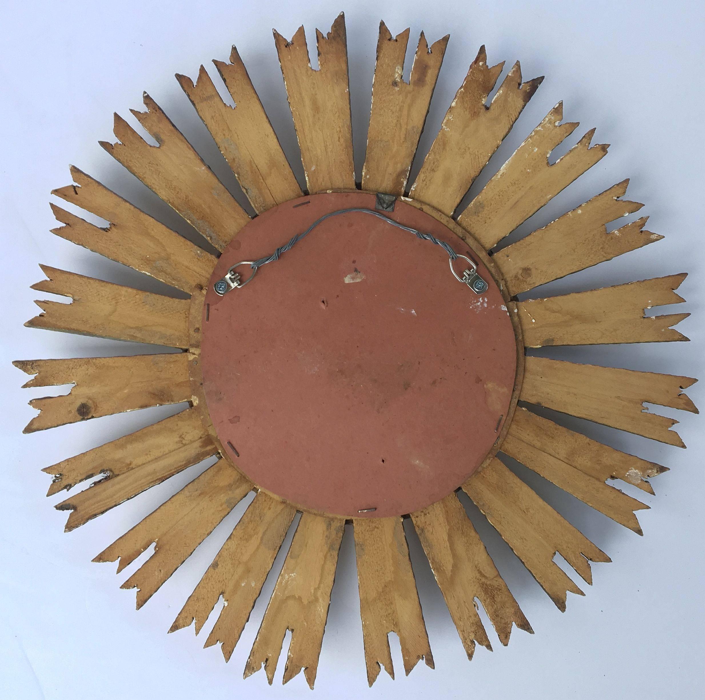 French Gilt Sunburst or Starburst Mirror (Diameter 16 1/2) 4