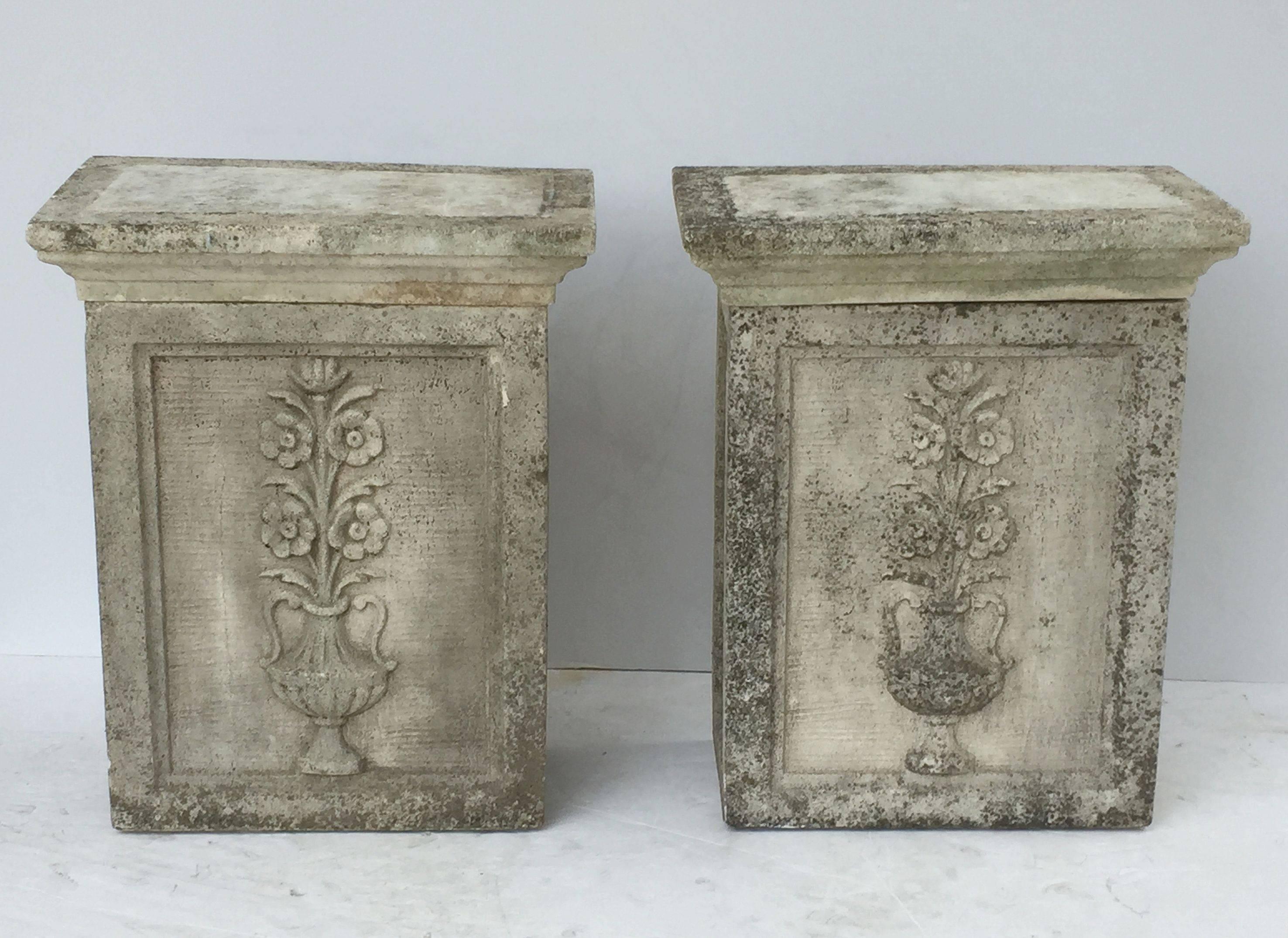 English Garden Stone Pedestals or Planter Plinths 'Individually Priced' In Good Condition In Austin, TX