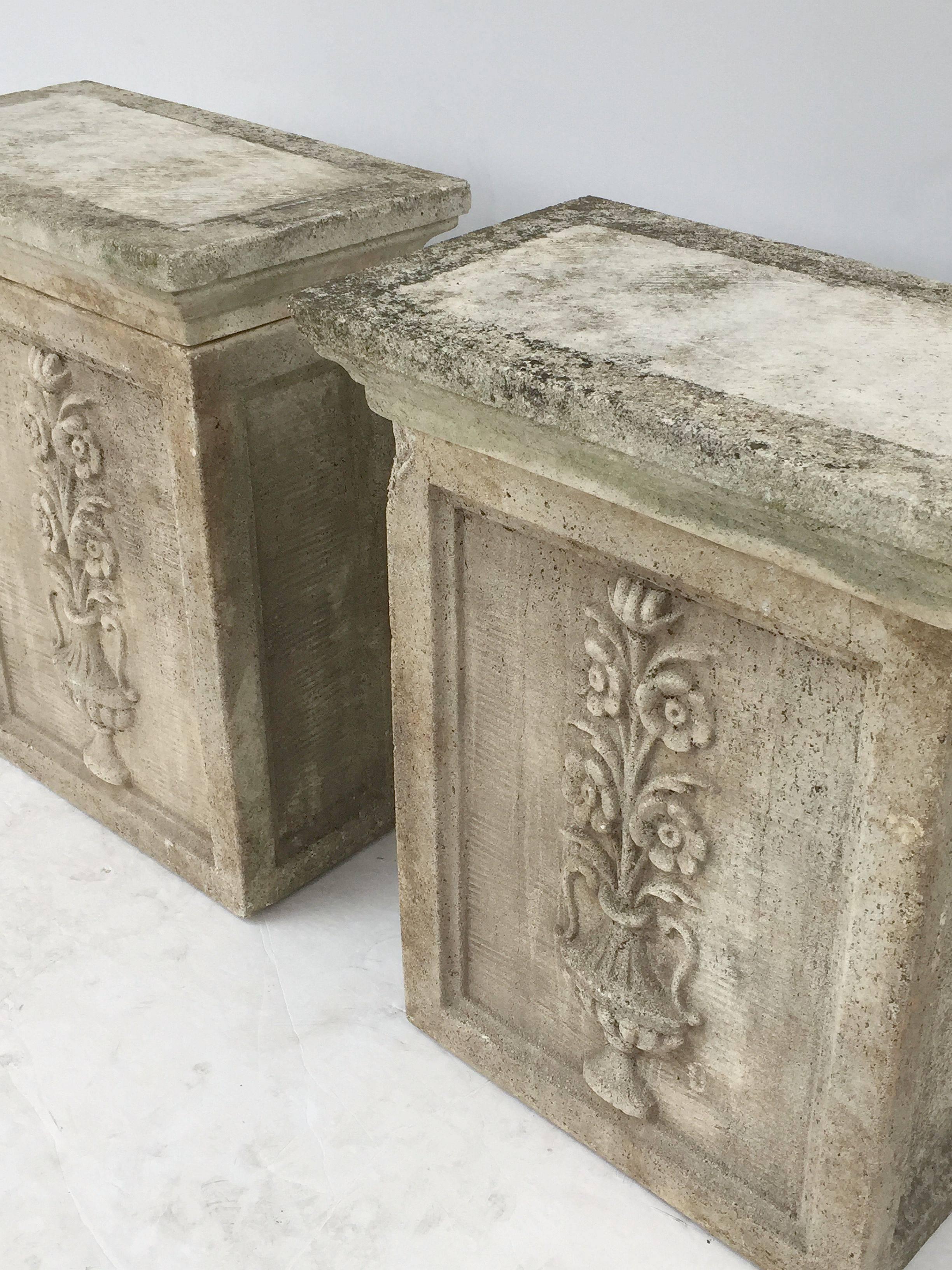 20th Century English Garden Stone Pedestals or Planter Plinths 'Individually Priced'