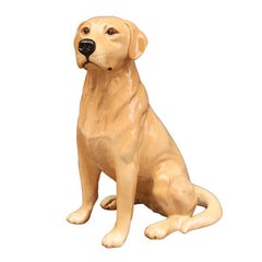 Sitting Yellow Lab Dog Figure by Beswick Pottery 'Fireside Model'