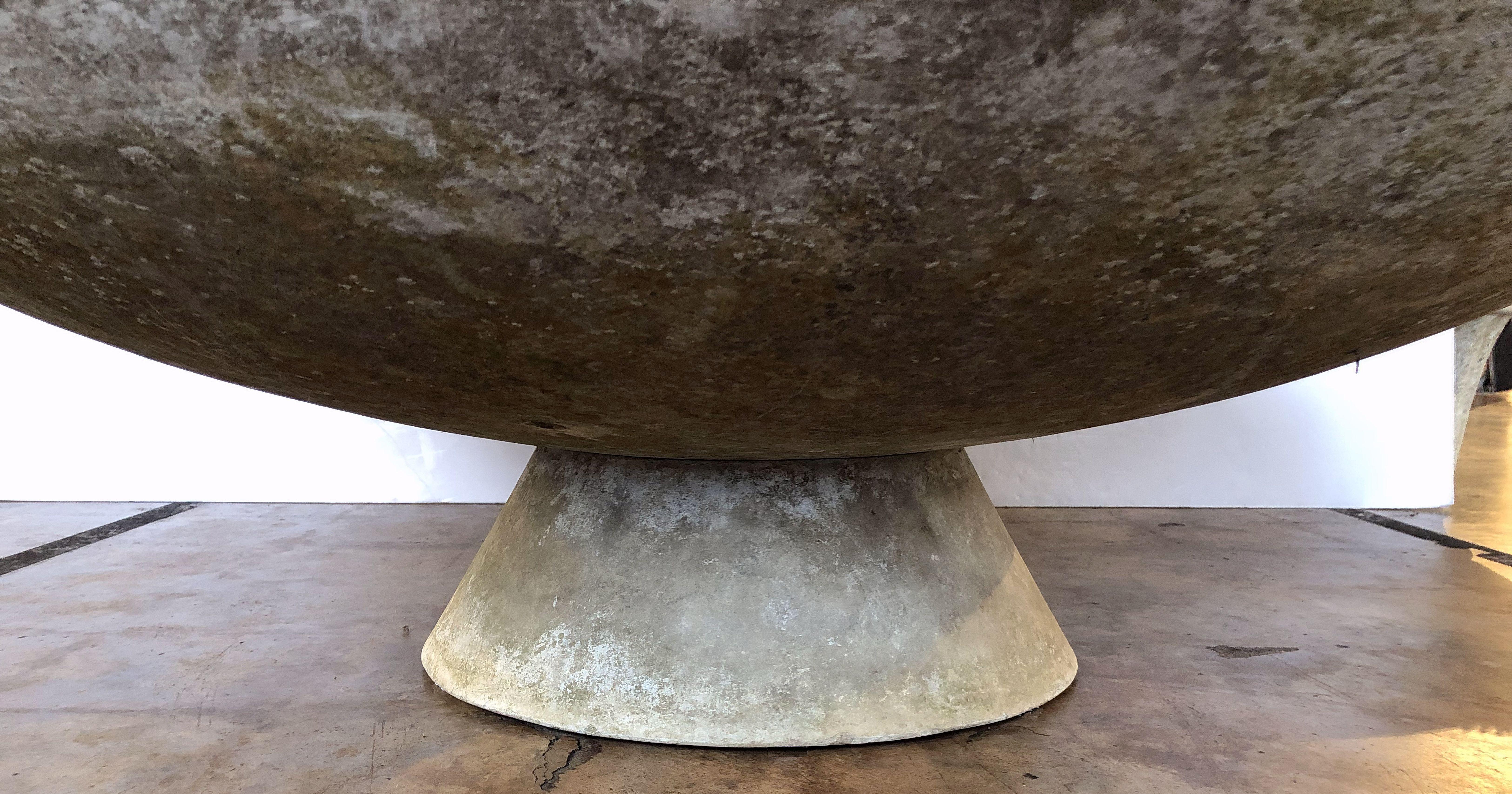 Large Willy Guhl Garden Stone Planters on Stands (Dia 59)  'Individually Priced' 13
