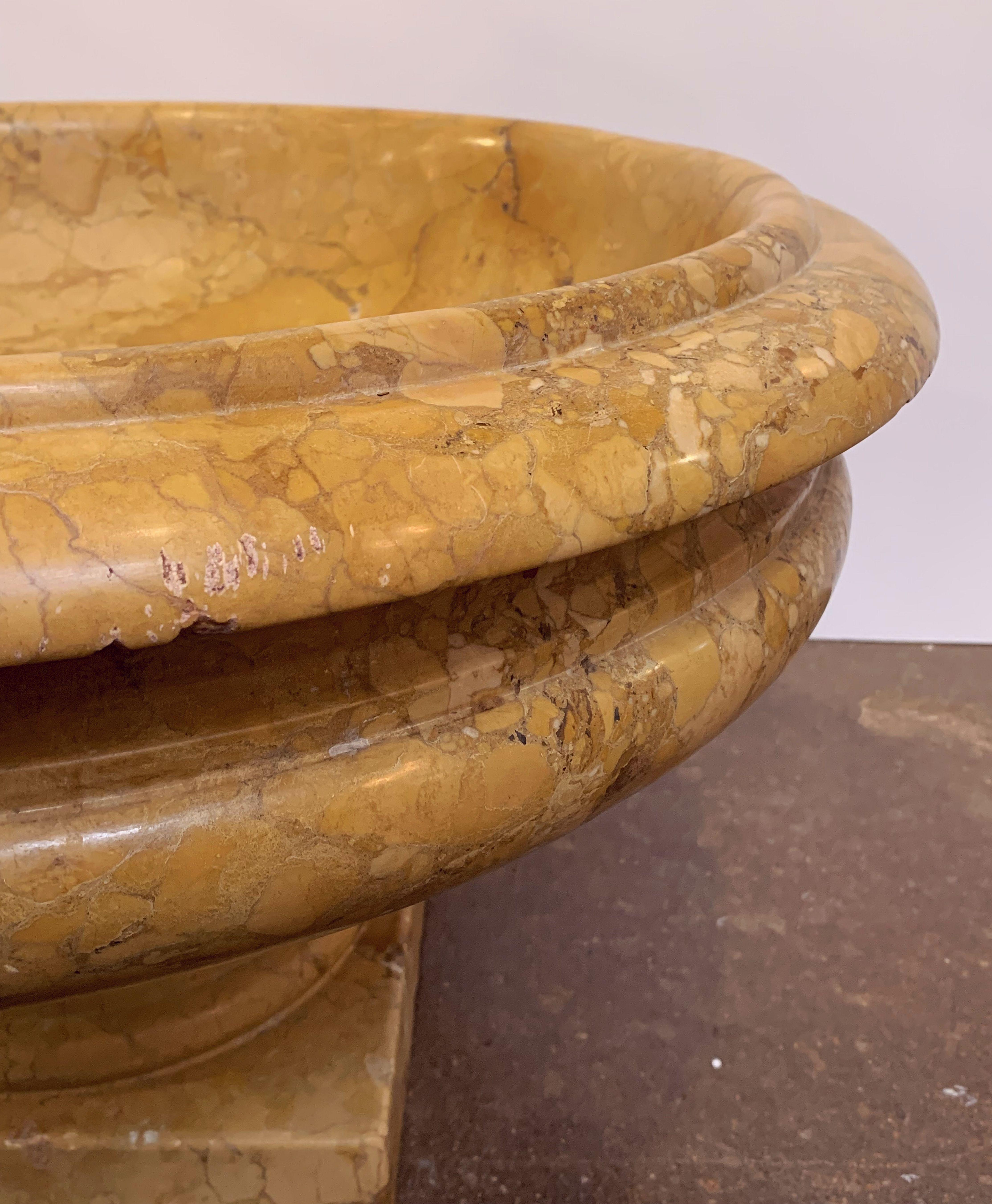 Large Carved Siena Marble Urns on Pedestals from Italy, 'Individually Priced' 6