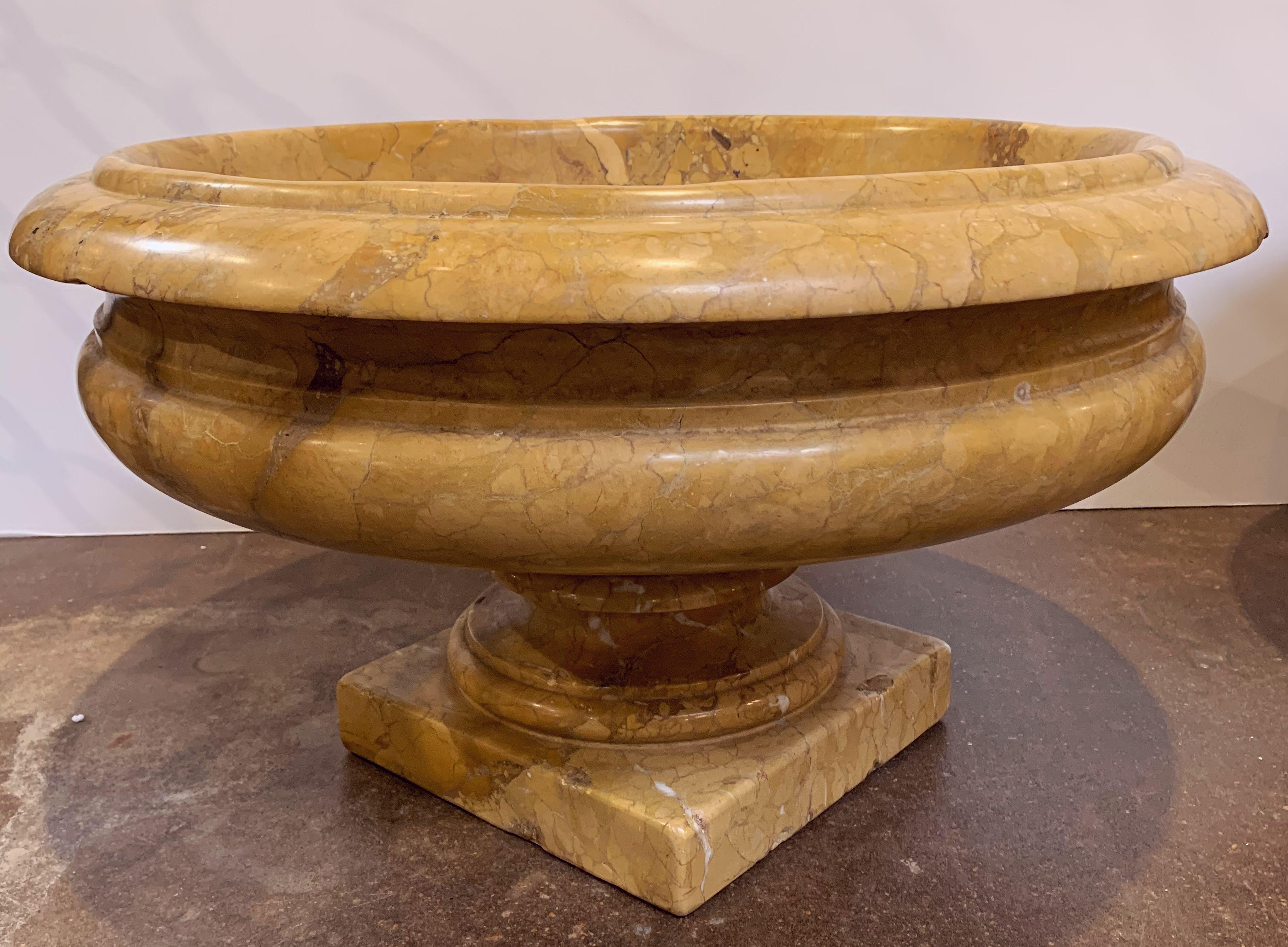 Large Carved Siena Marble Urns on Pedestals from Italy, 'Individually Priced' 7