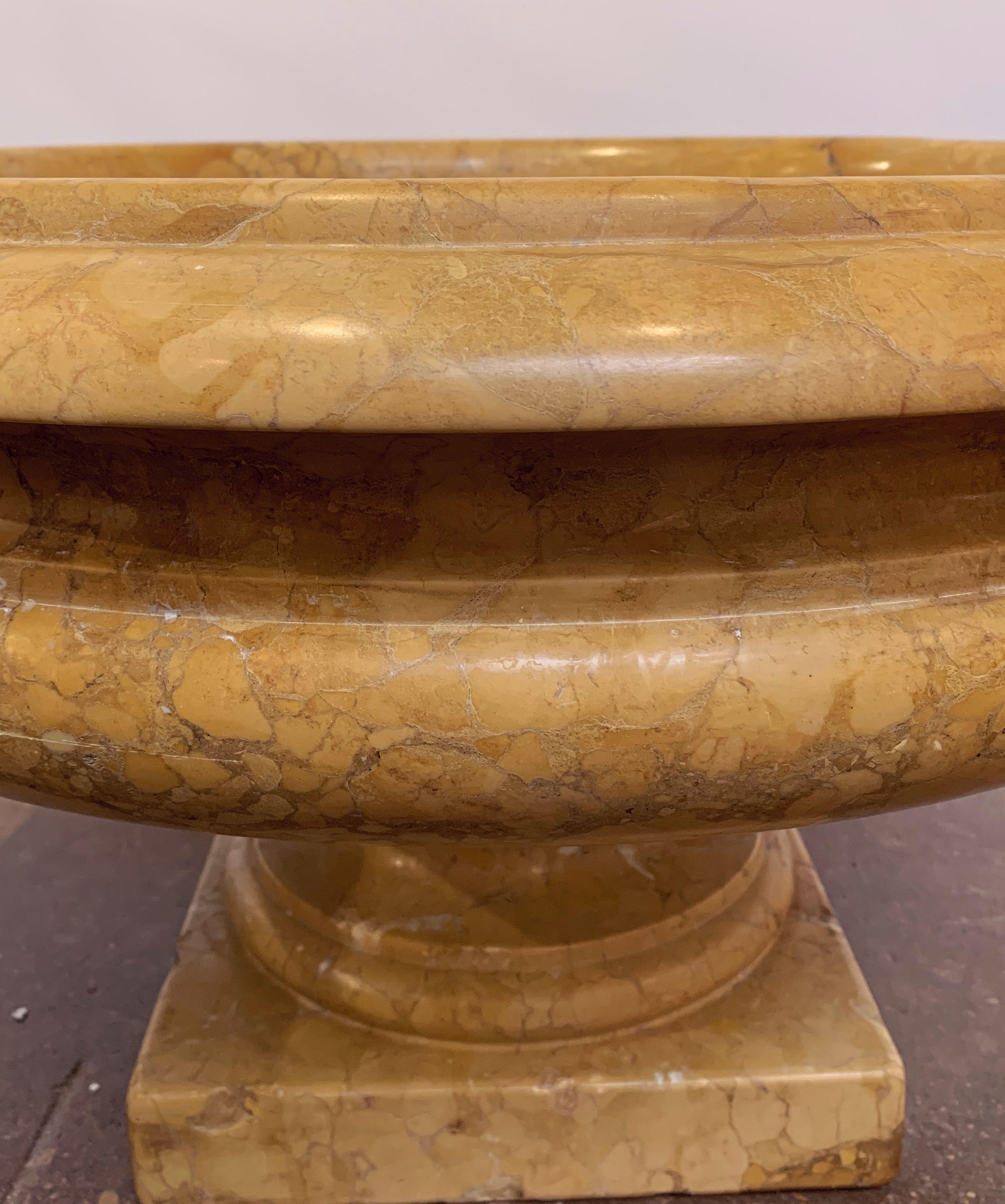 Large Carved Siena Marble Urns on Pedestals from Italy, 'Individually Priced' 8