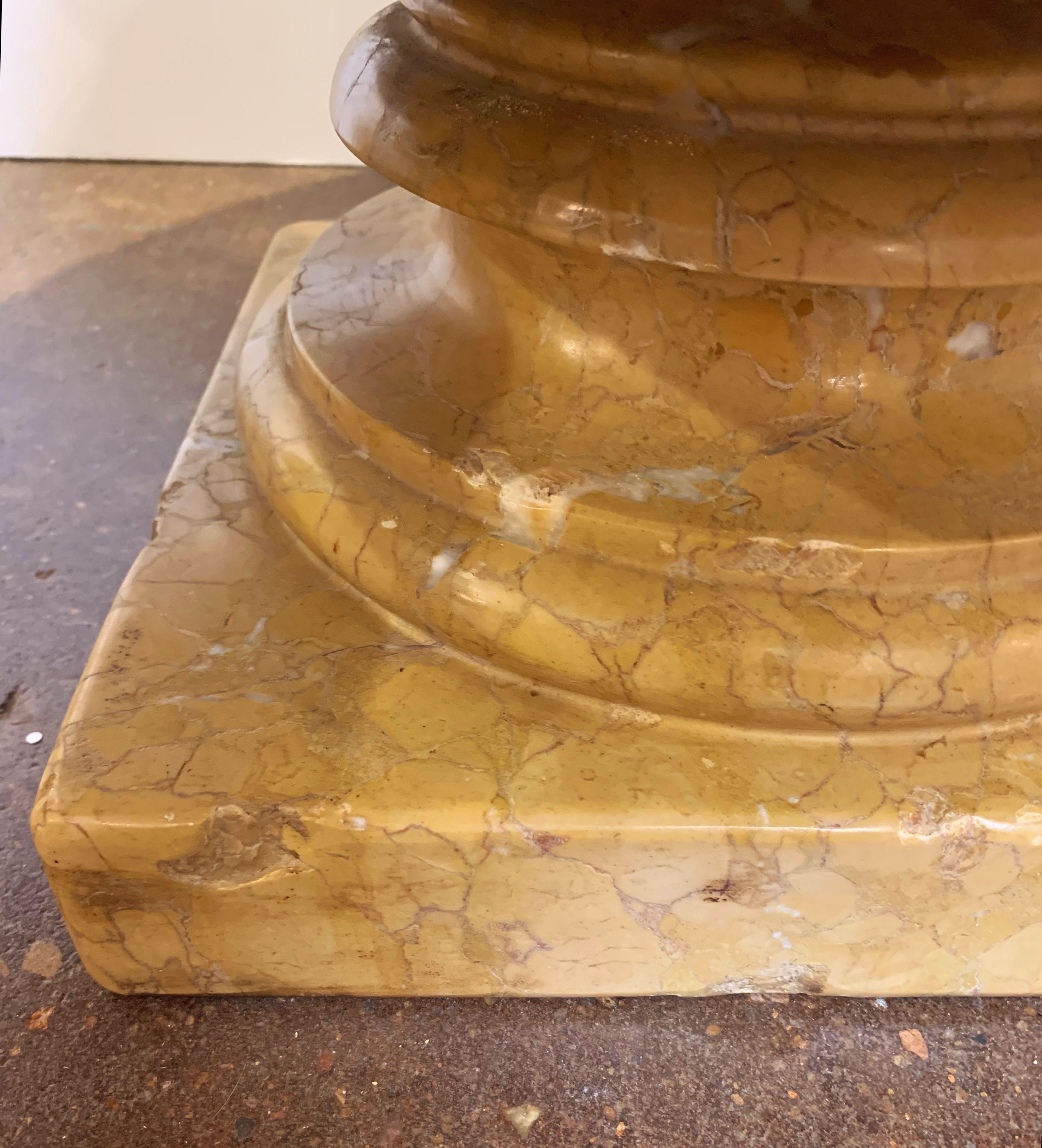 Large Carved Siena Marble Urns on Pedestals from Italy, 'Individually Priced' 10