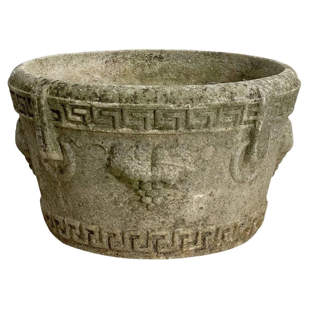 Jardinière ronde anglaise avec motif de clé grecque