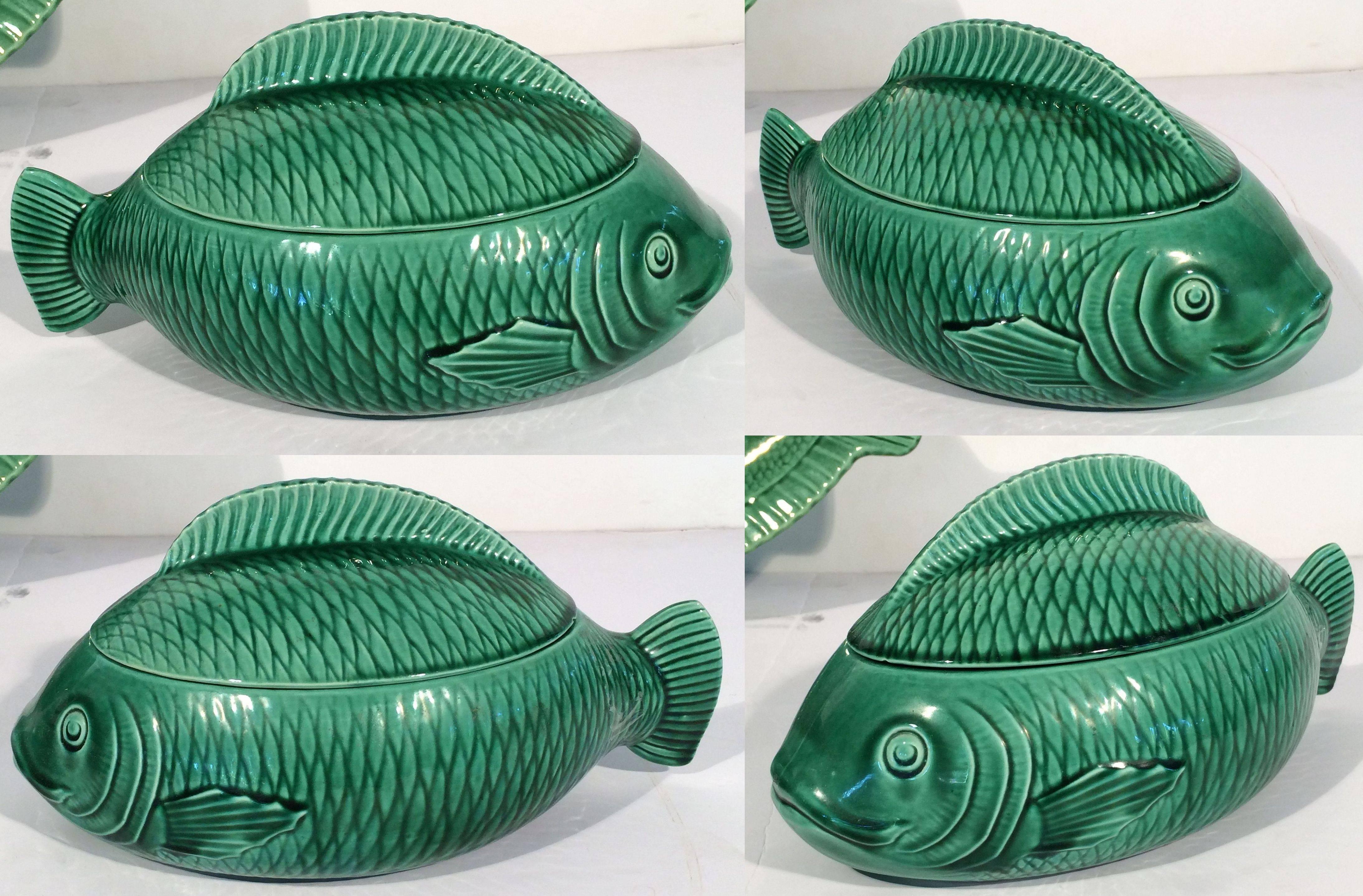 majolica fish plates