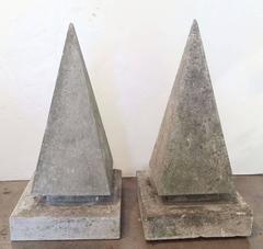 Pair of Extra Large English Garden Stone Obelisk Copings