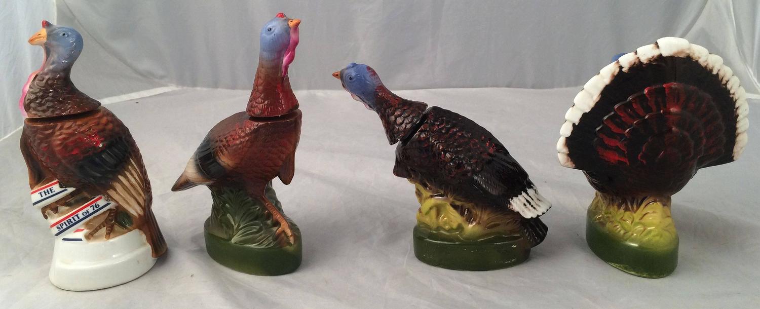 Set of Eight Mini Wild Turkey Decanters For Sale at 1stdibs