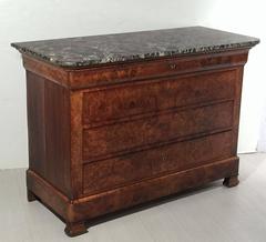 Louis Philippe Chest or Commode with Marble Top