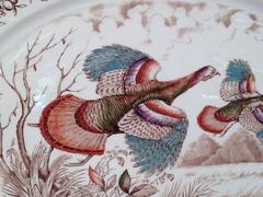 Large Wild Turkeys "Flying" Platter by Johnson Brothers