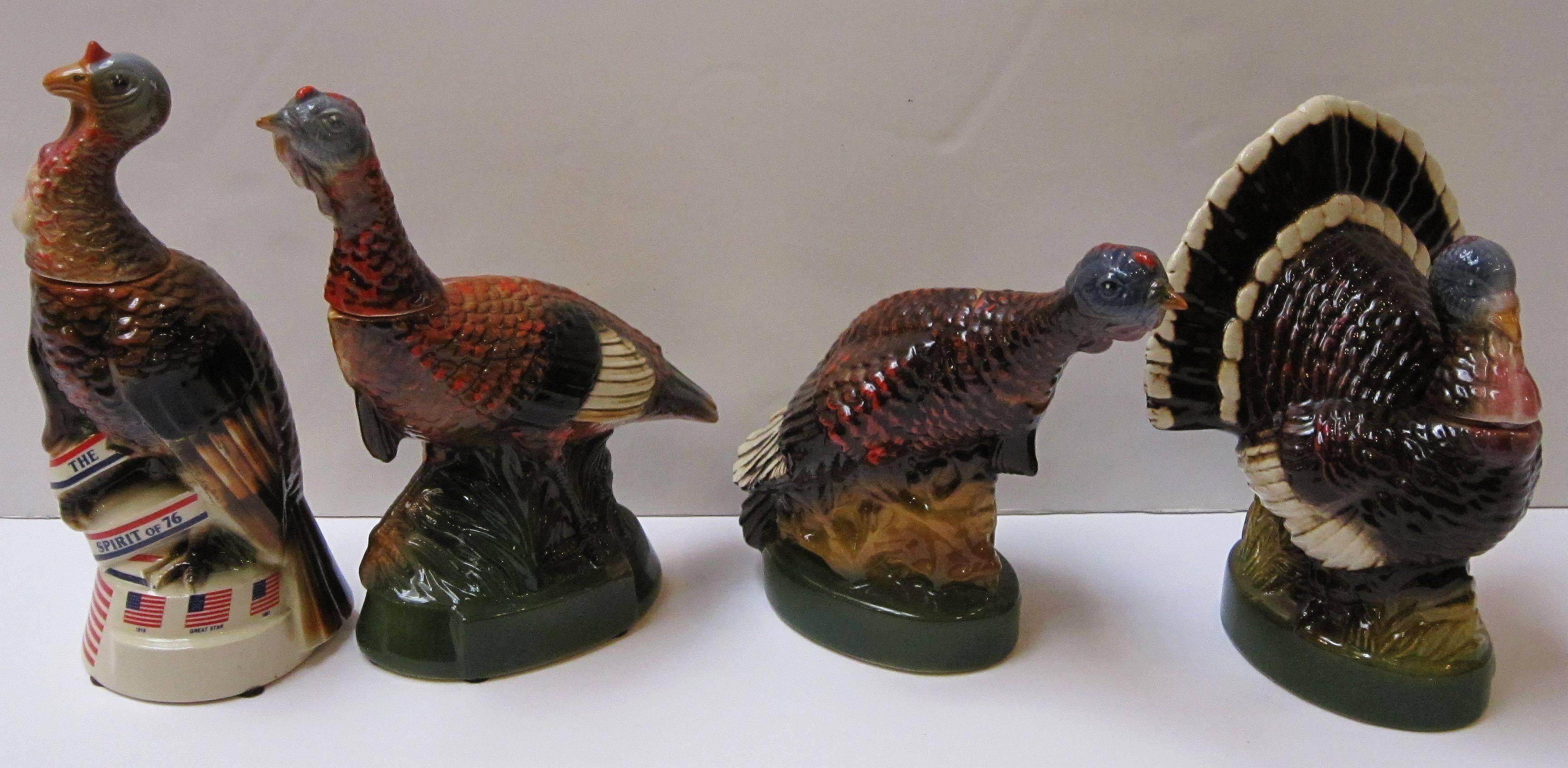 American Set of Eight Large Wild Turkey Decanters