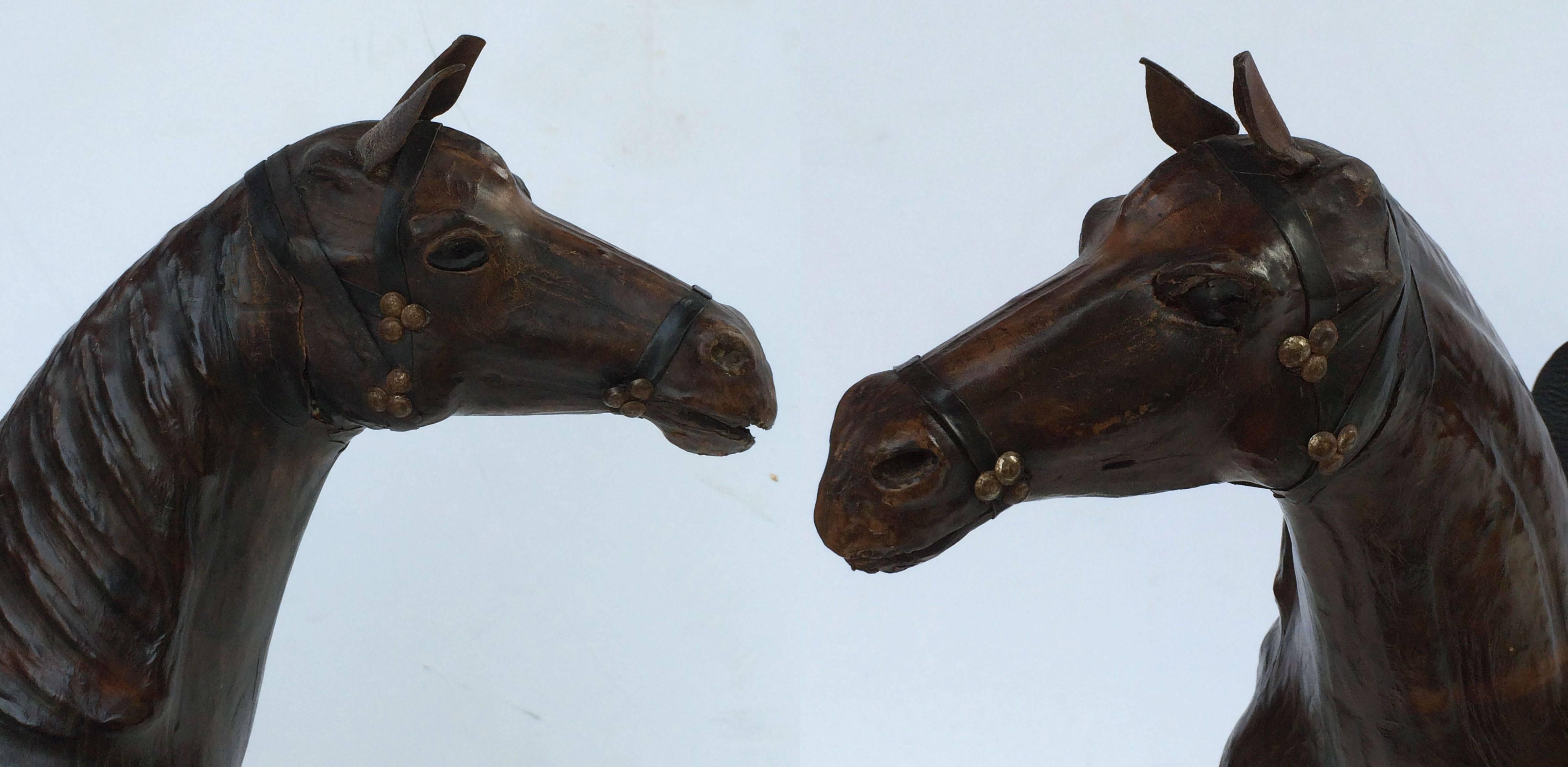 leather horse sculpture
