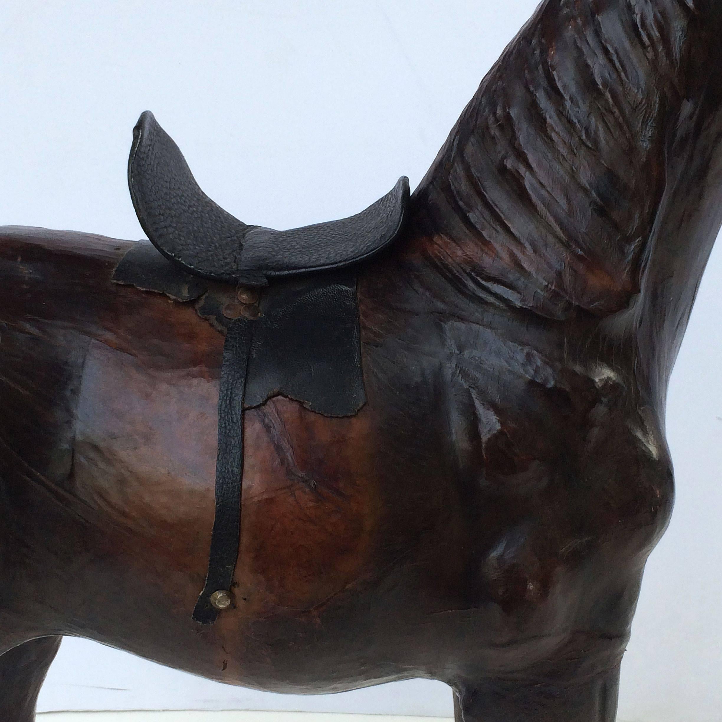 19th Century French Leather Horse Model