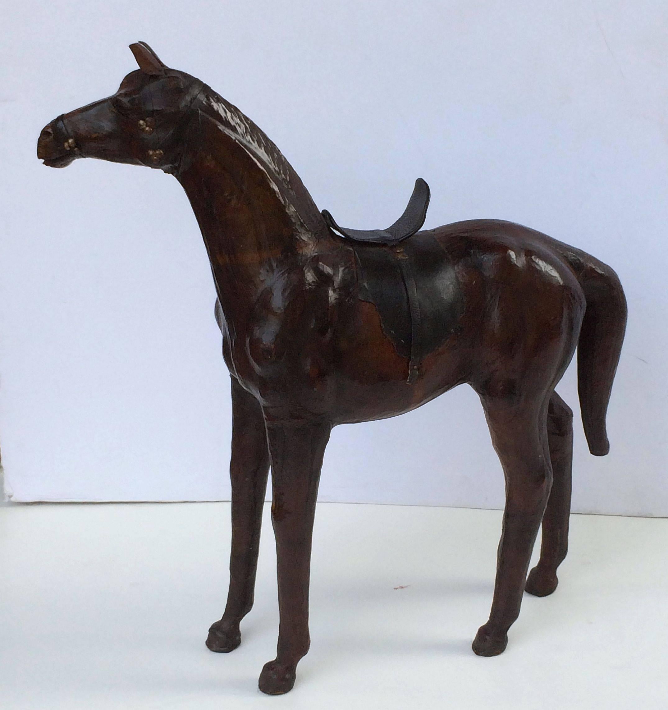 leather horse statue