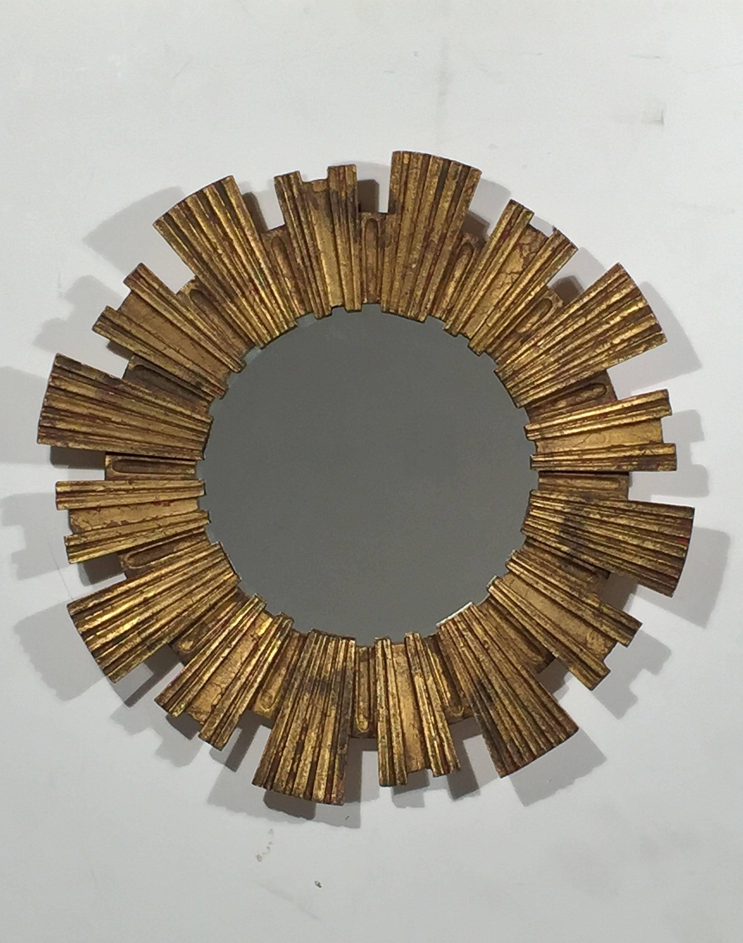 A lovely French gilt sunburst (or starburst) mirror, 23