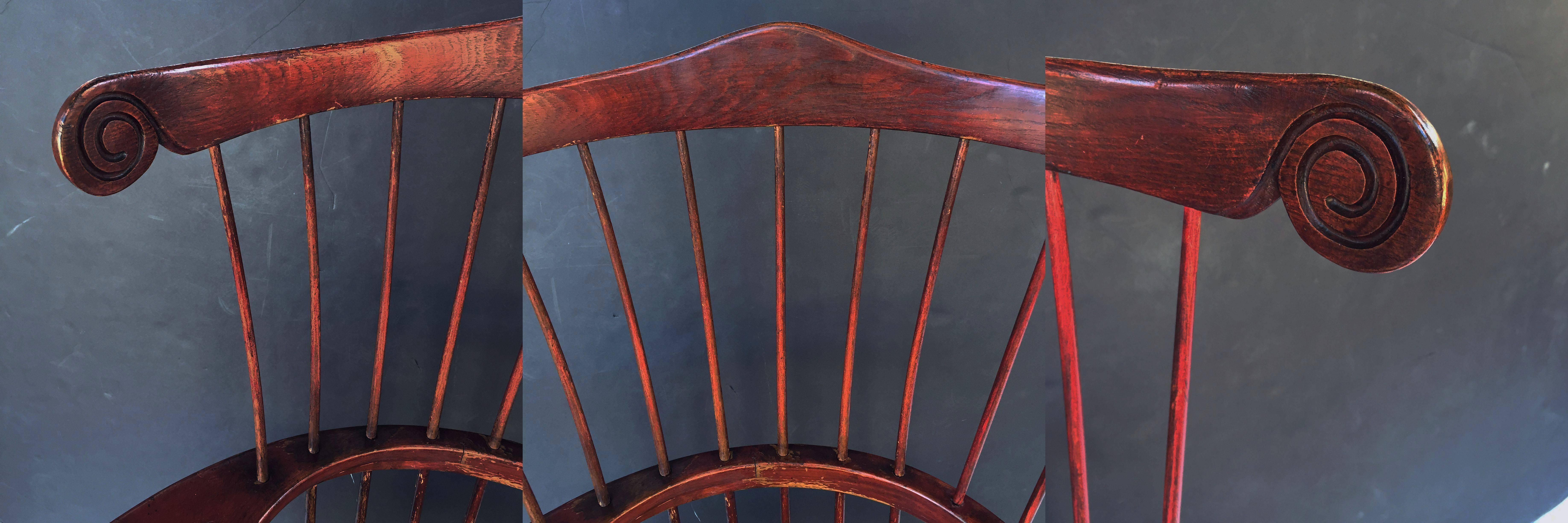 19th Century Large American Windsor Desk Chair