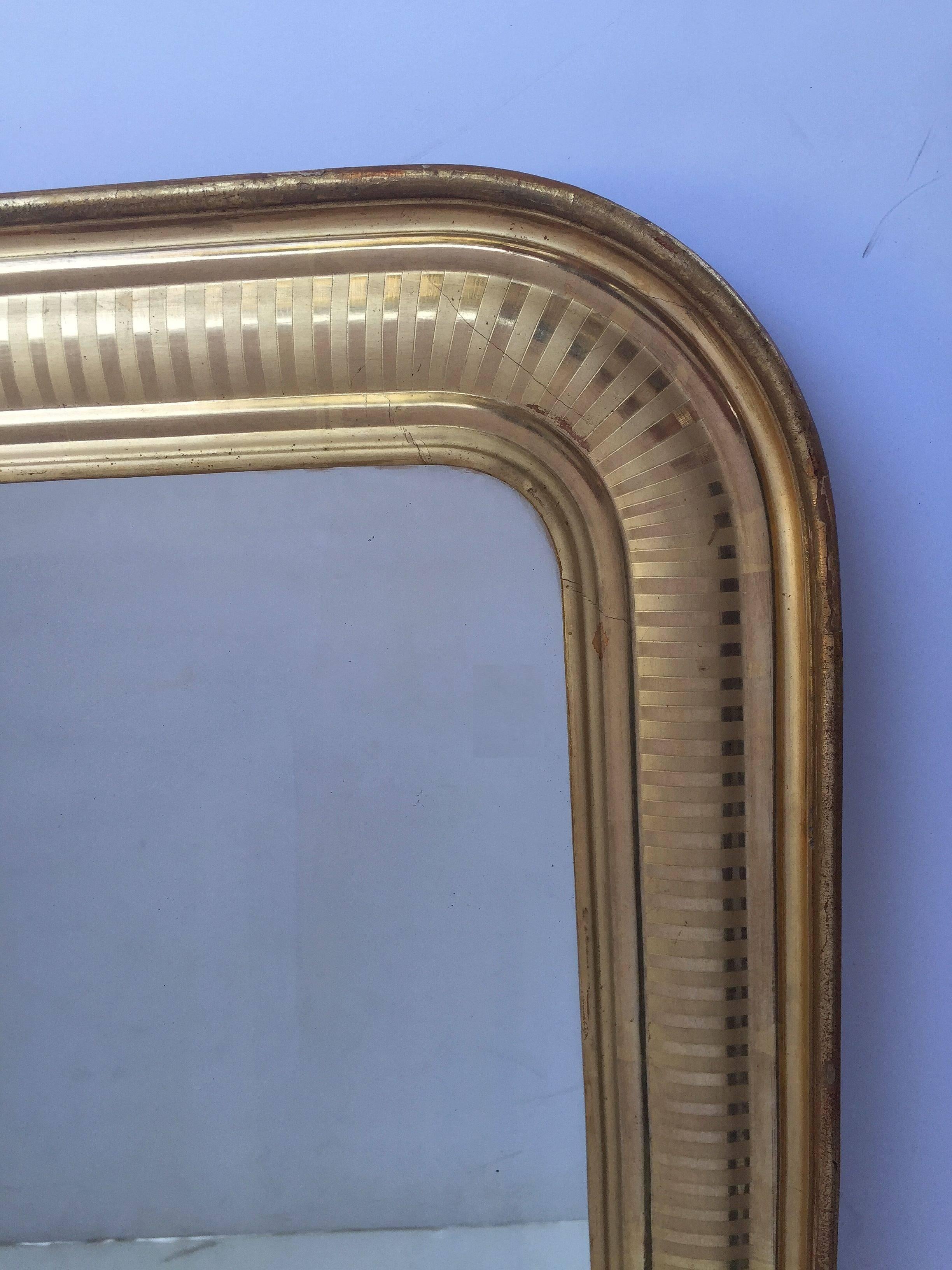 French Large Louis Philippe Gilt Mirror (H 34 1/4