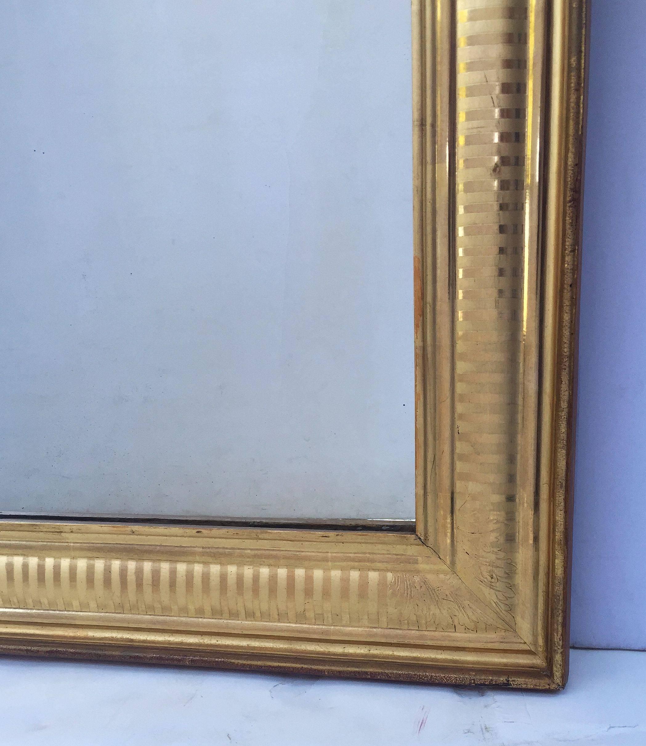 19th Century Large Louis Philippe Gilt Mirror (H 34 1/4