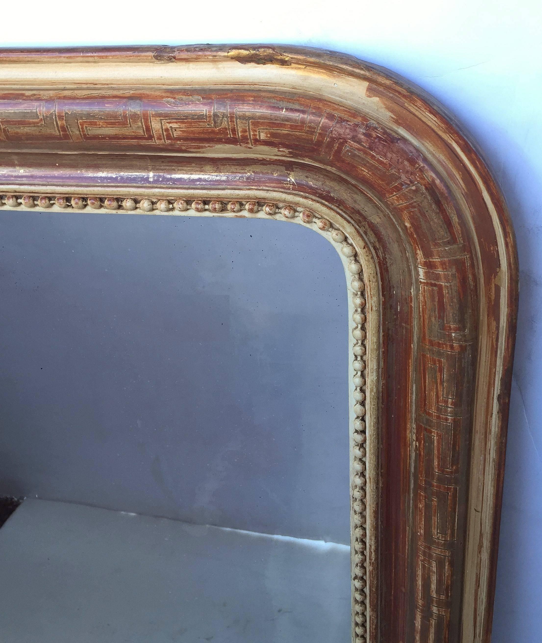 French Large Louis Philippe Arch Top Gilt Mirror (H 47 1/4 x W 35 1/4) For Sale