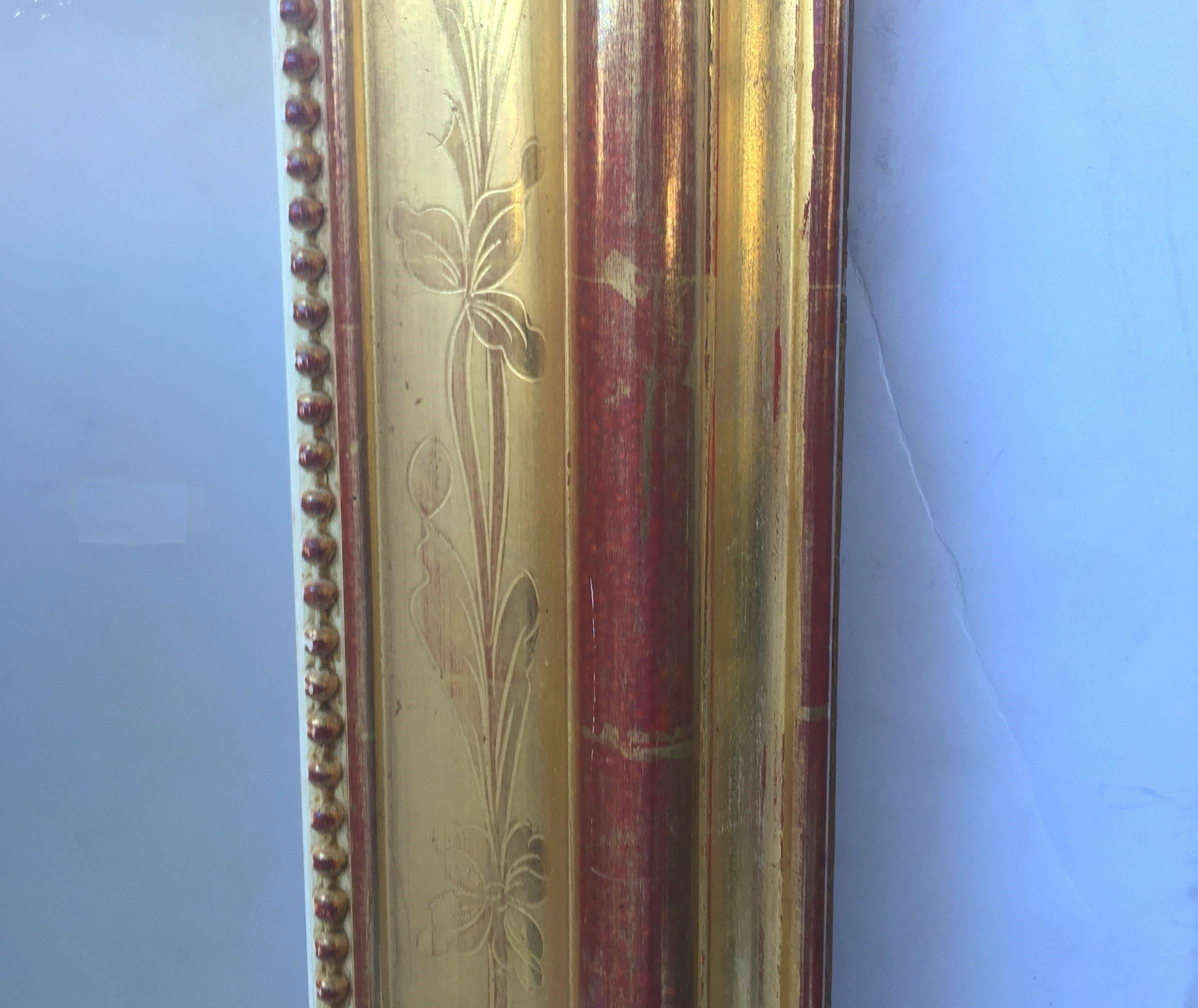 Large Louis Philippe Gilt Mirror (H 51 3/4