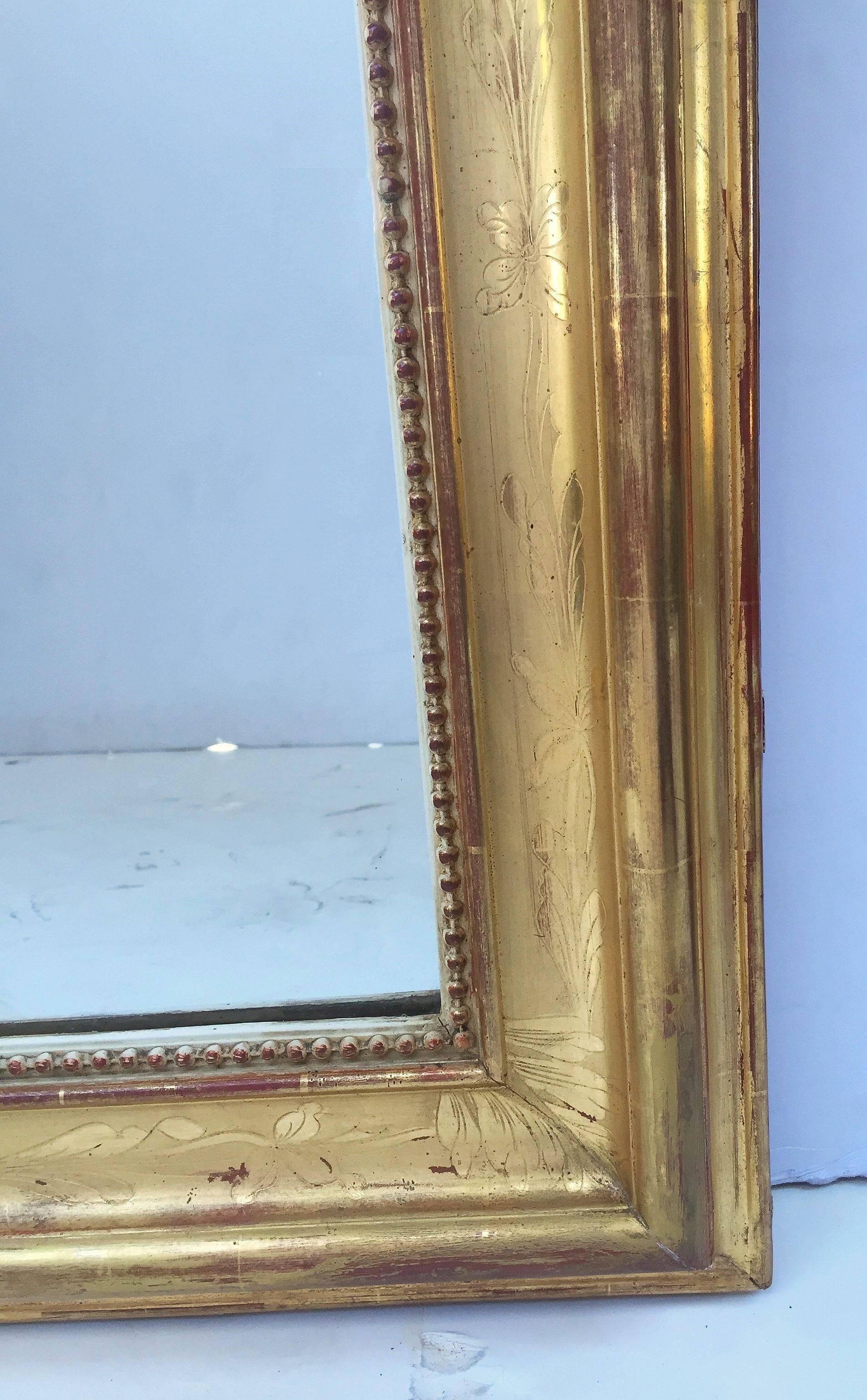 19th Century Large Louis Philippe Gilt Mirror (H 51 3/4