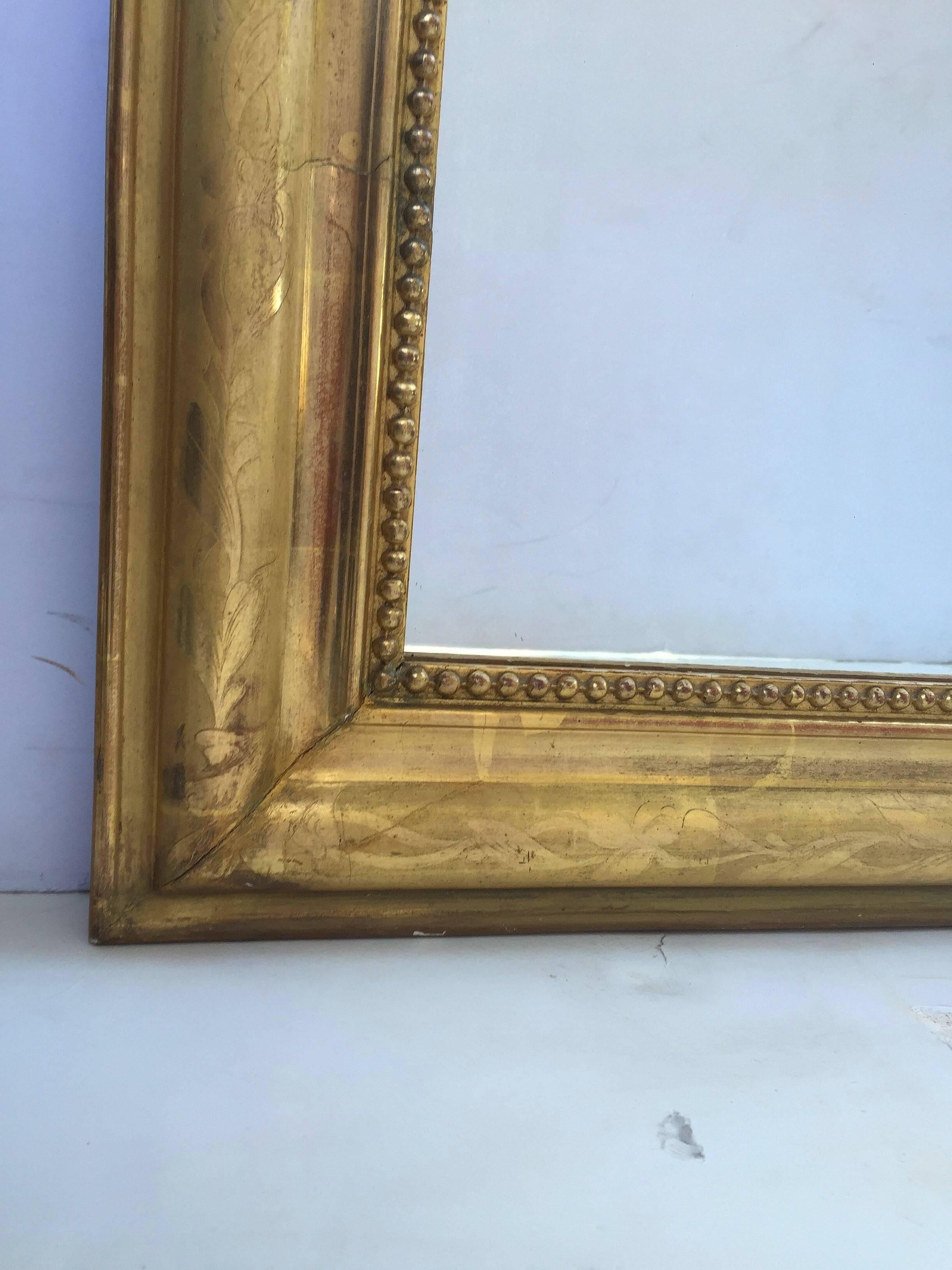 Large Louis Philippe Gilt Mirror (H 35 1/2