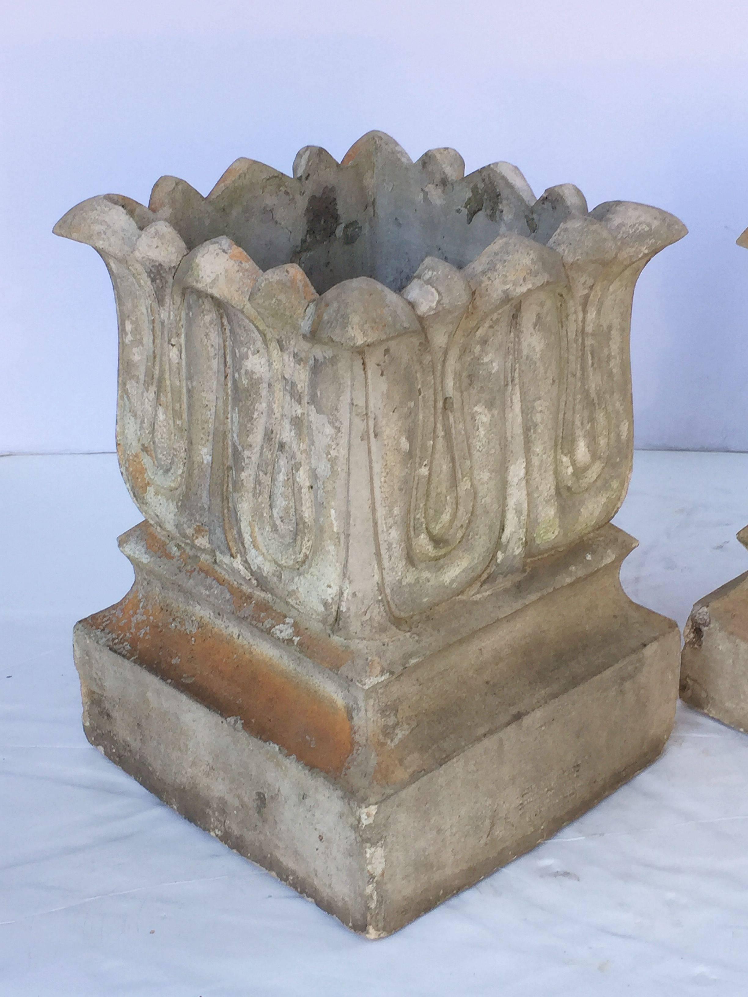 English Terra Cotta Garden Pots by John Marriott Blashfield In Excellent Condition In Austin, TX